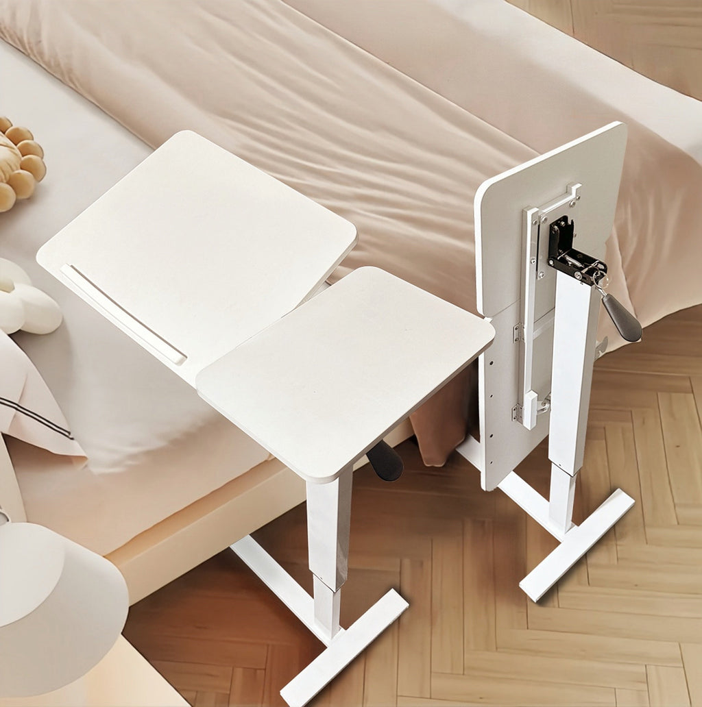 Overbed Bedside Desk, Mobile Rolling Laptop Stand