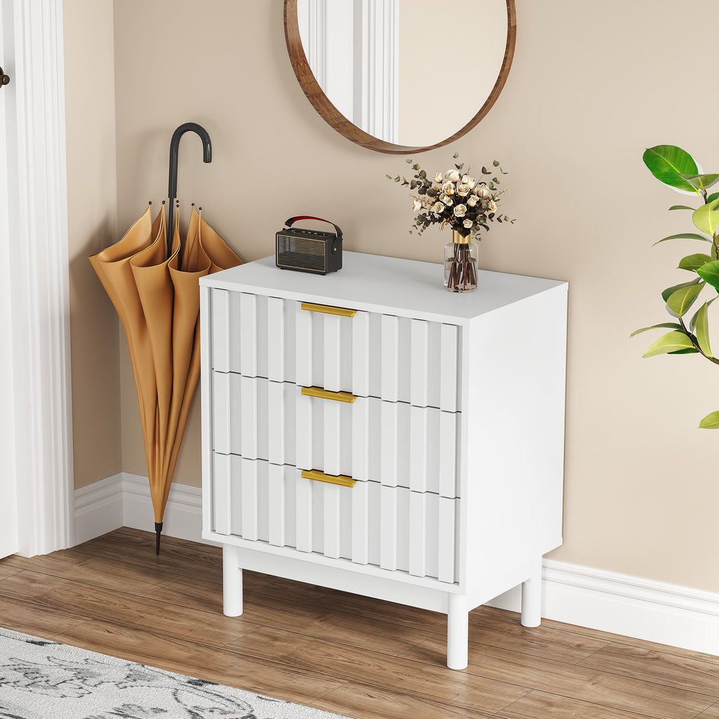 3 Drawer Dresser with Fluted Panel Design