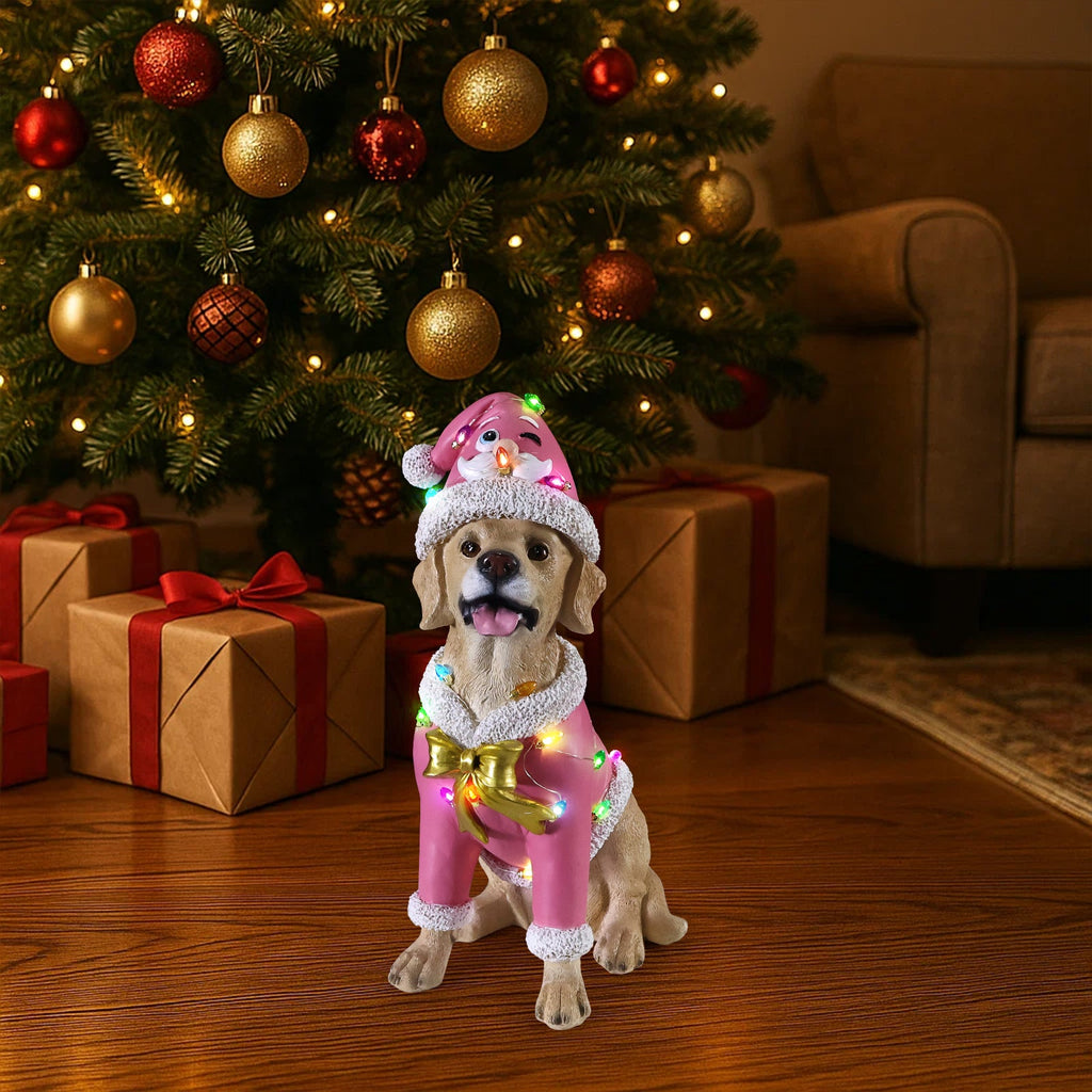 Christmas Labrador Retriever Statue