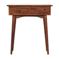 Solid Mango Wood Mini Chestnut Hallway Console with 2 Drawers