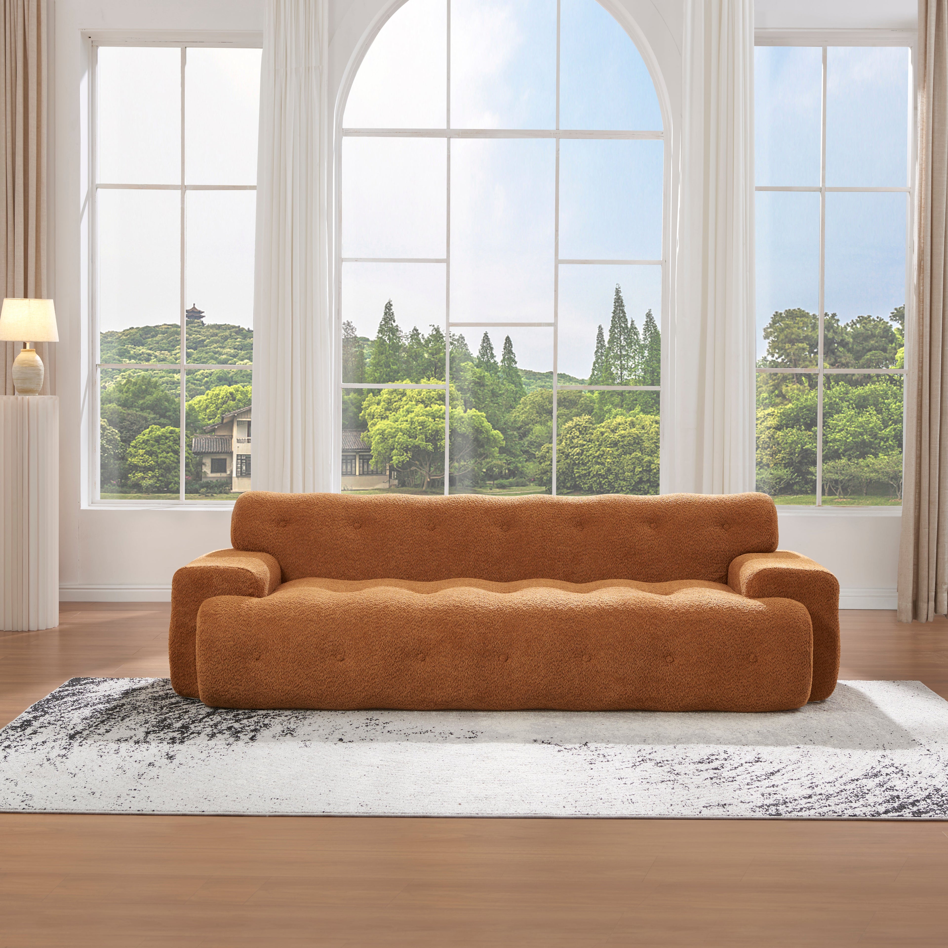 88 in. Cloud 3 Seater Boucle Sofa with Button Tufted Comfy Upholstered Couch, Nomad