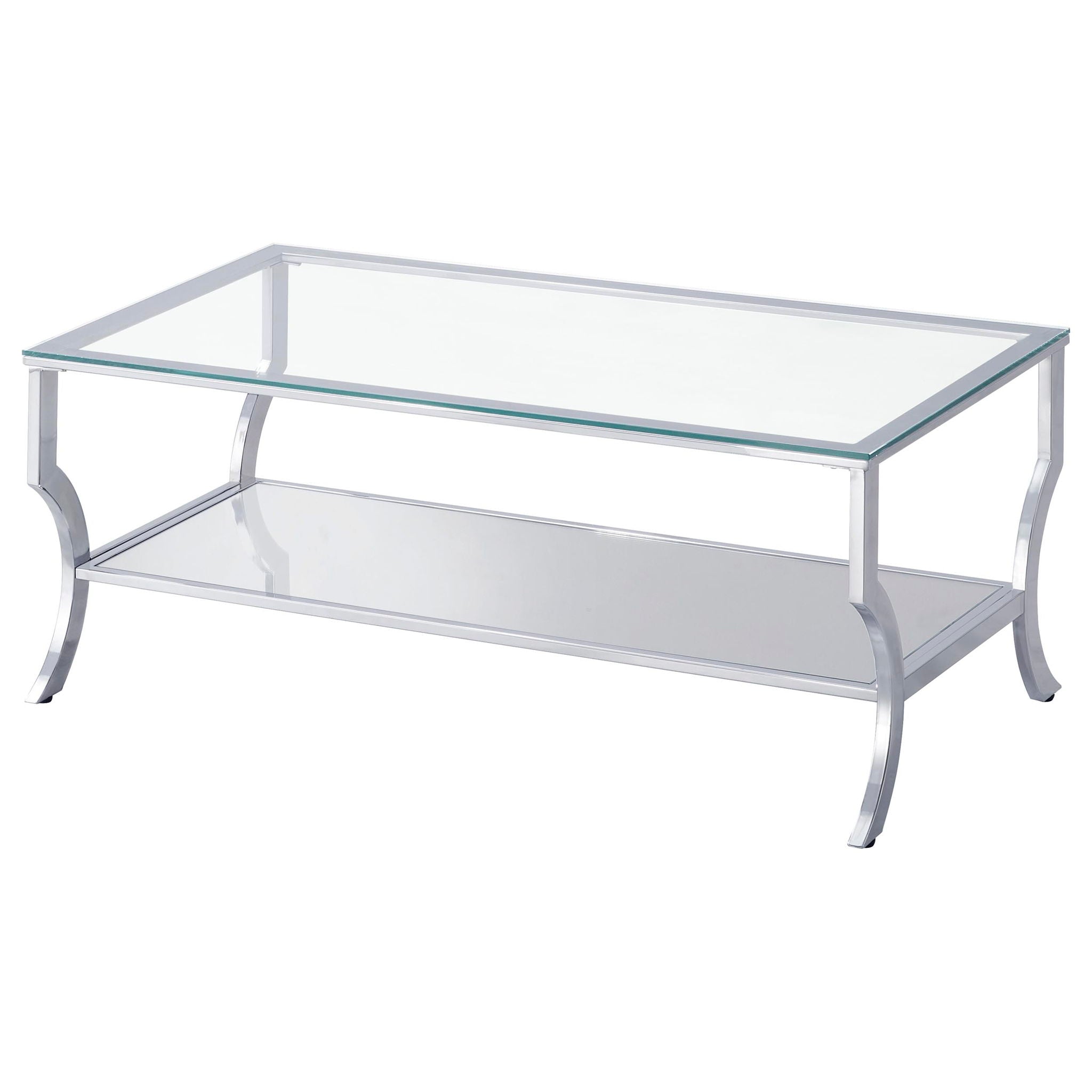 Saide 2-piece Glass Top Coffee and End Table Set Chrome