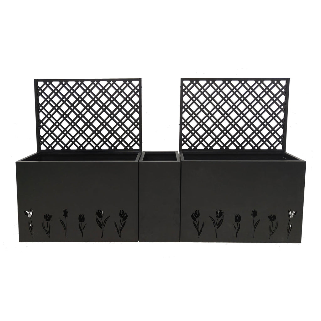 Metal Planter-Trellis Combo Set of 3