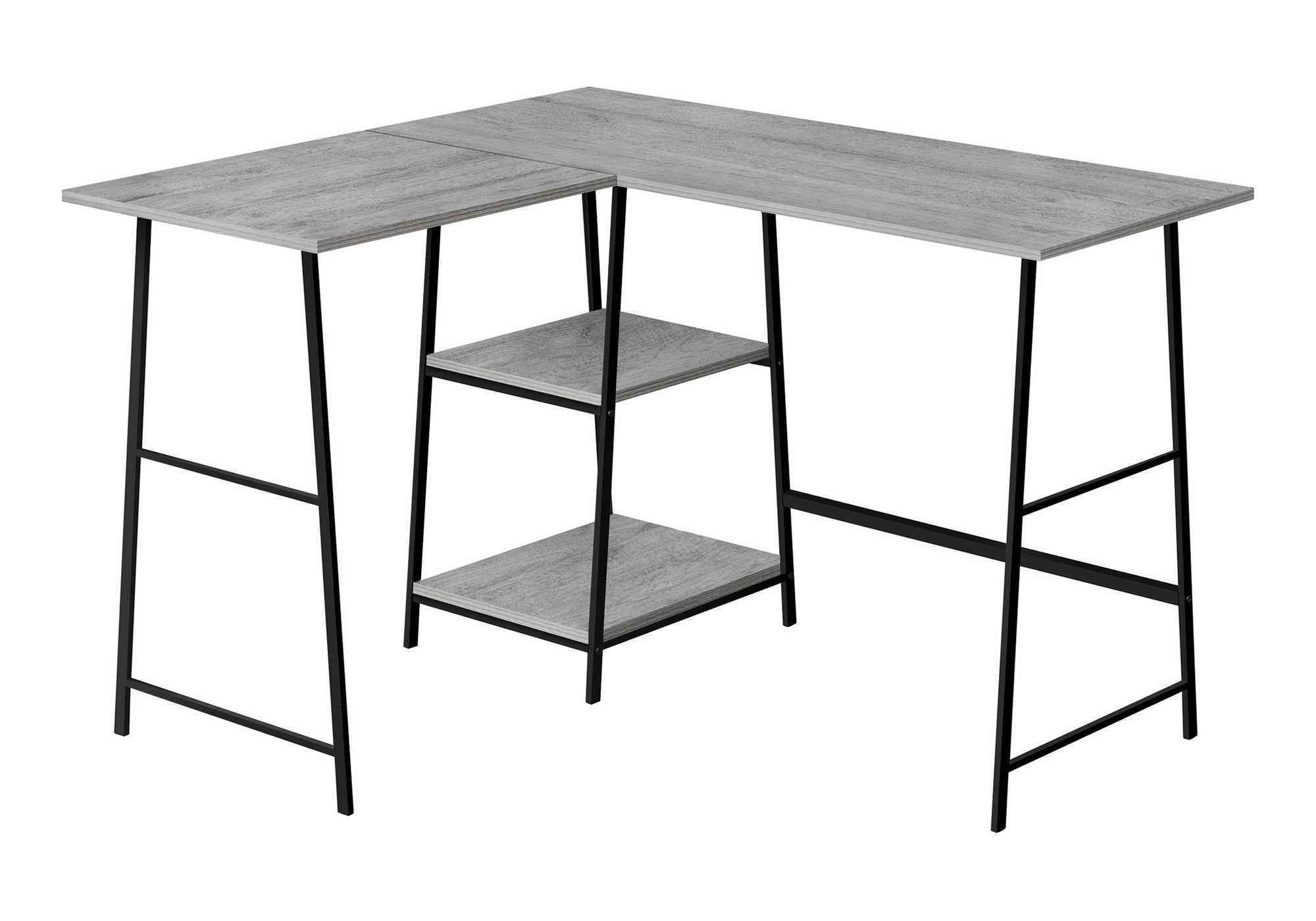 L-Shape Corner Computer Desk with Storage Shelves