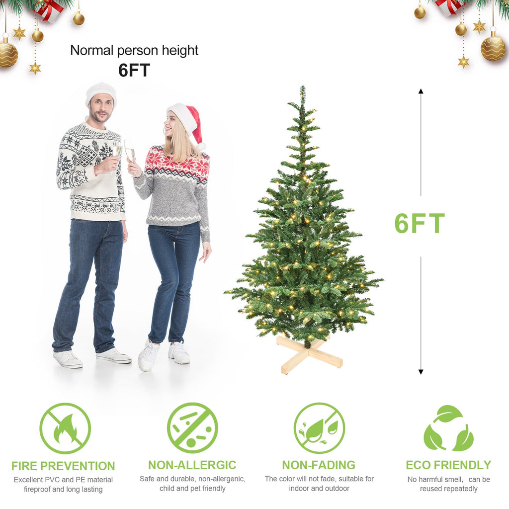 7ft Pre-Lit Christmas Tree with 400 Warm Lights