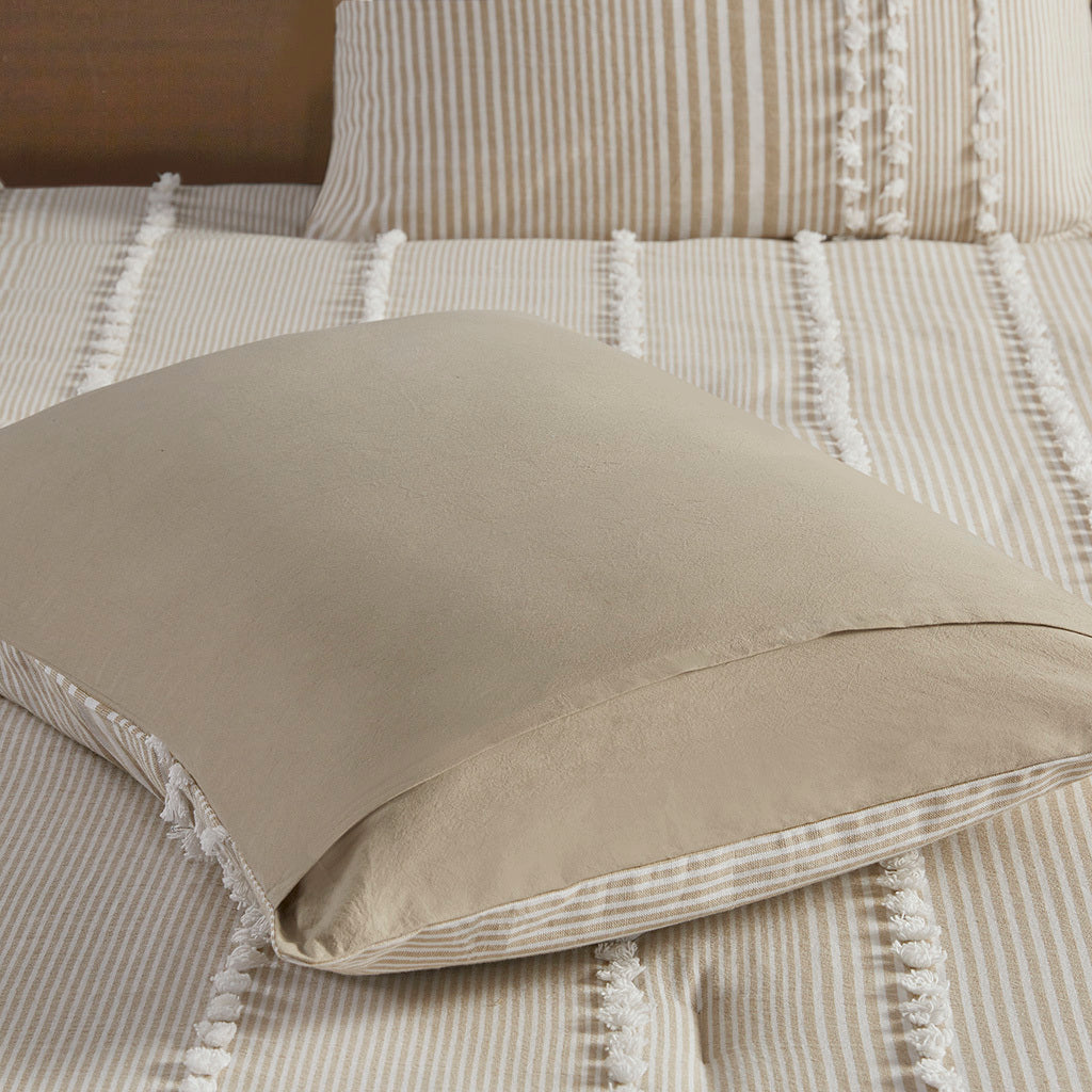 Full/Queen 3 Piece Cotton Yarn Dyed Comforter Set