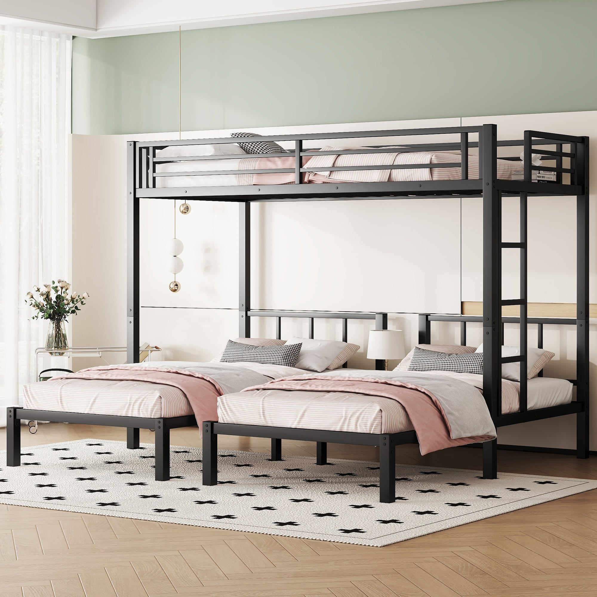 Metal Triple Bunk Bed for Kids