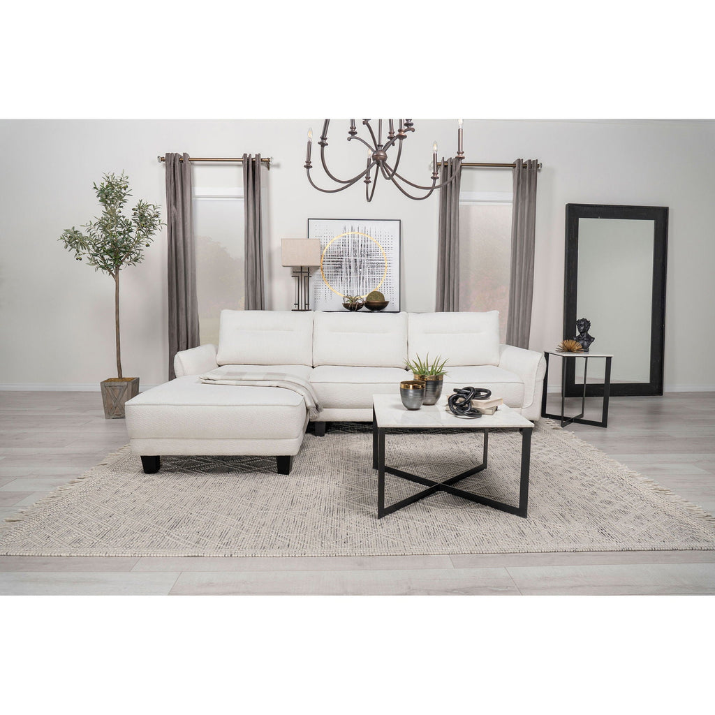 Granholm - Upholstered Curved Arm Sectional Sofa - White