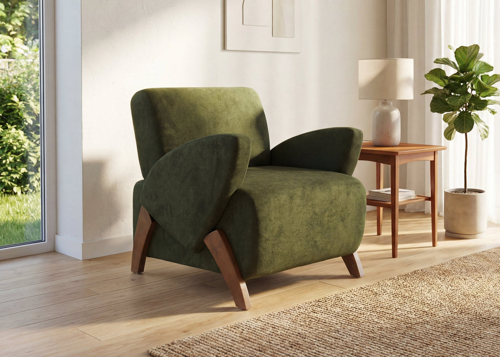 Velvet Fabric Decorative Lounge Chair