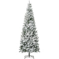 HOMCOM 9ft Unlit Snow-Flocked Slim Pine Artificial Christmas Tree