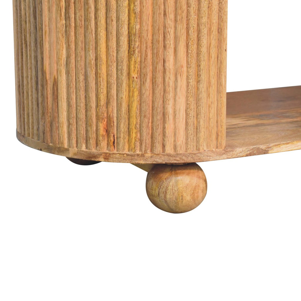 Solid Wood Soba Ball Coffee Table, Open Storage