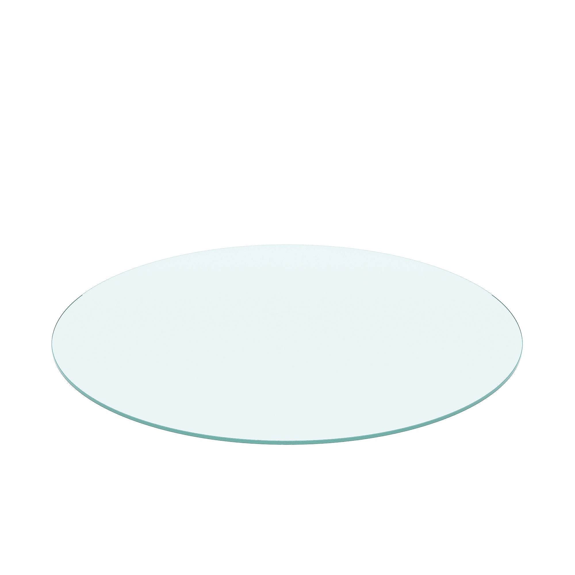 36" Round Tempered Glass Table Top Clear Glass 1 / 4" Thick Flat Polished Edge - Transparent