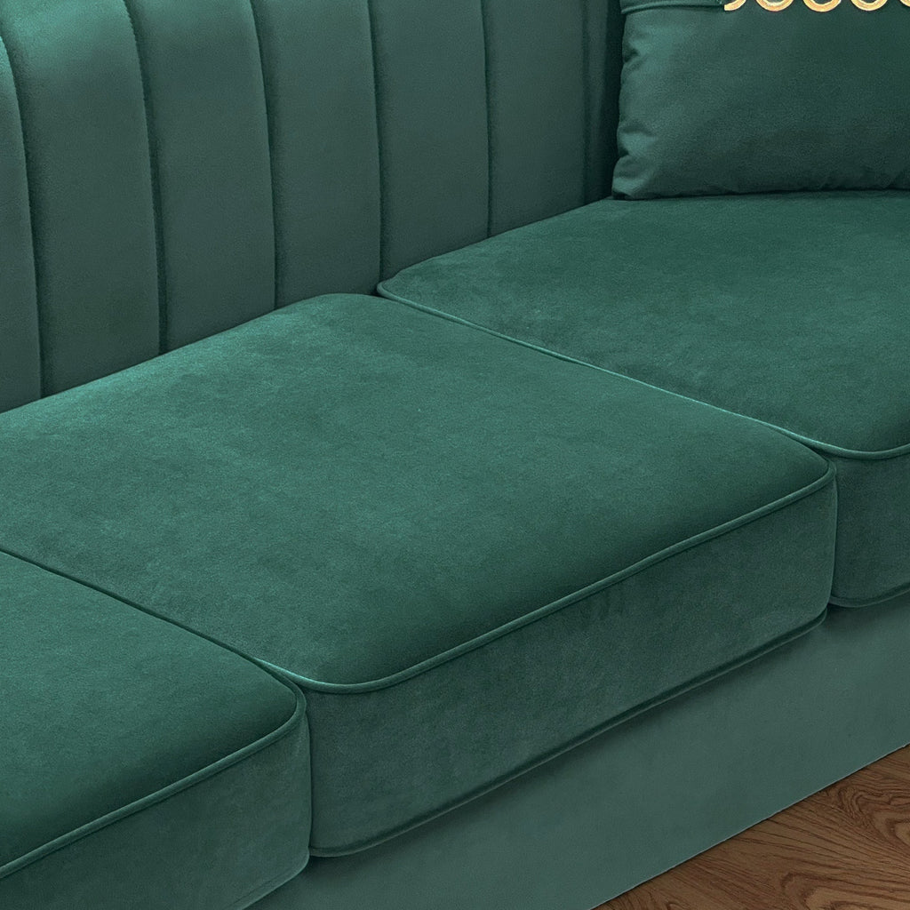 FX-P82B-GR Velvet Sofa