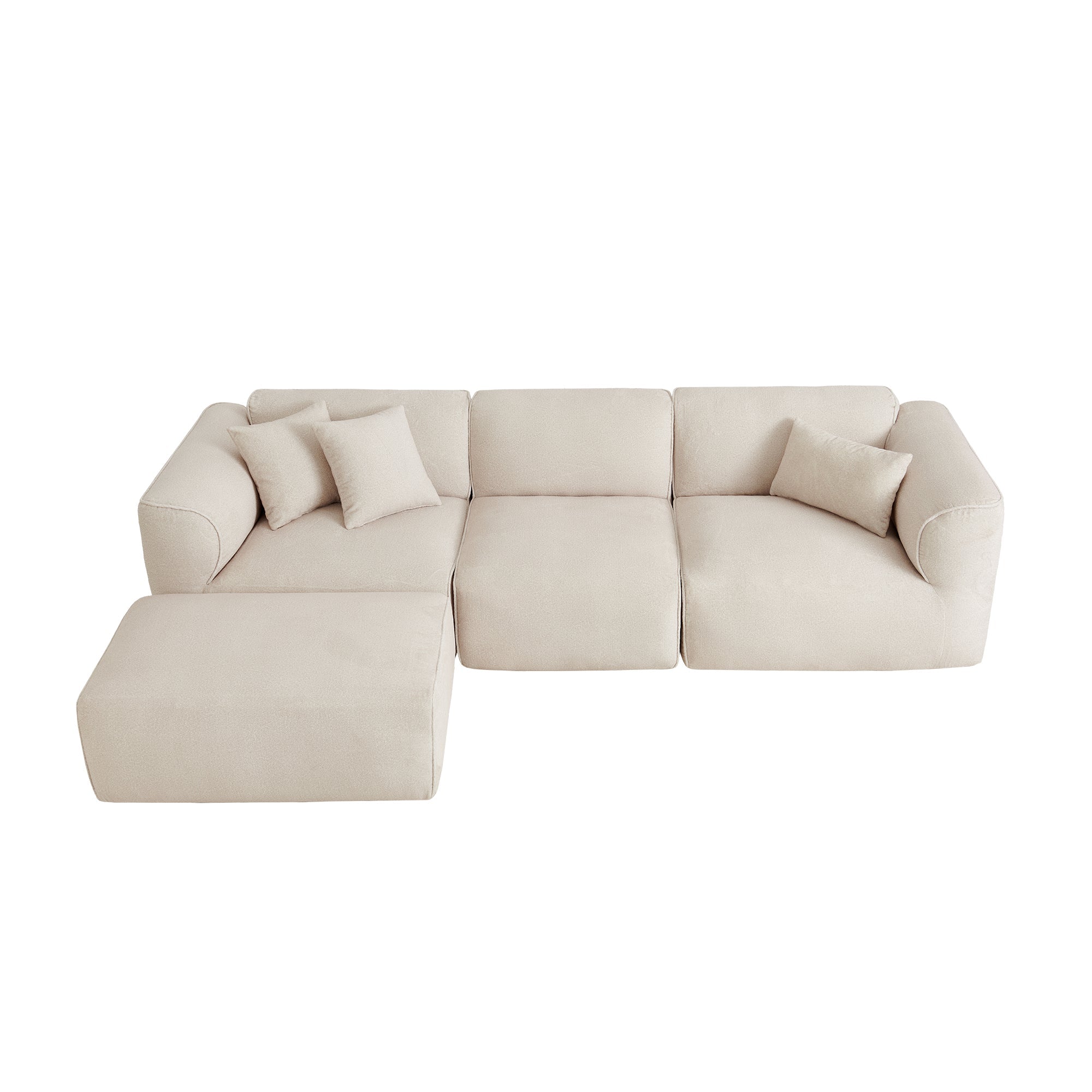U_Style Luxury Living Room Double-Needle Cut Velvet Sofa