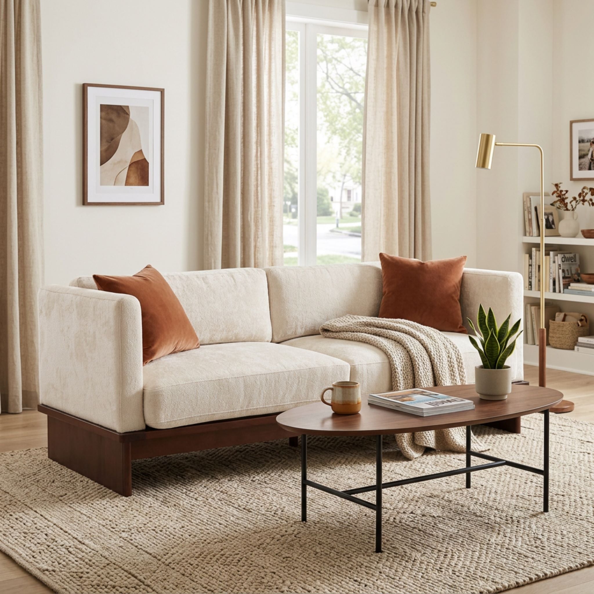 77 in. Square Arm Modern 3 Seater Boucle Sofa Upholstered Couch