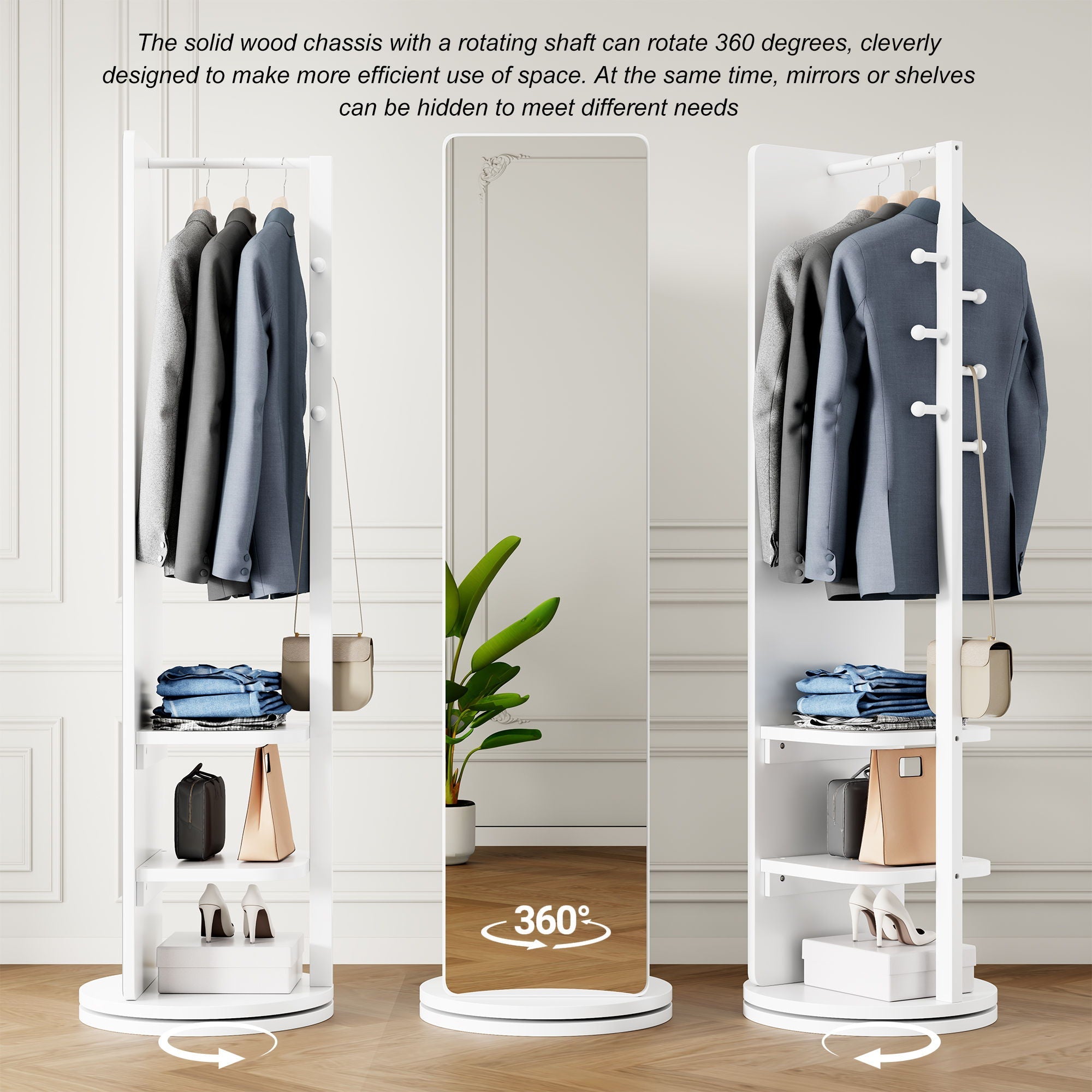 3 In 1 Multifunctional Full Length Clothing Mirror