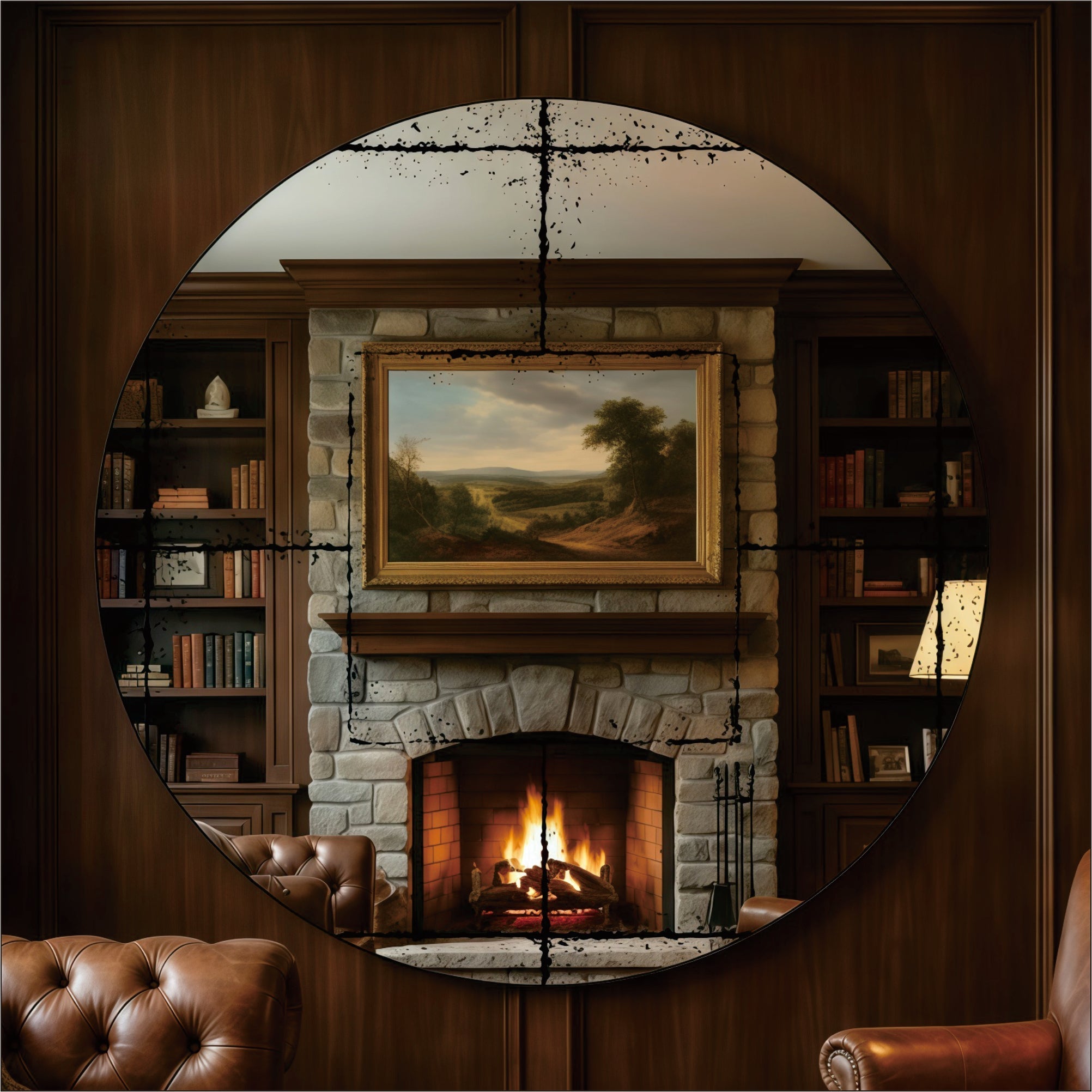 Round Wall-Mounted Mirror