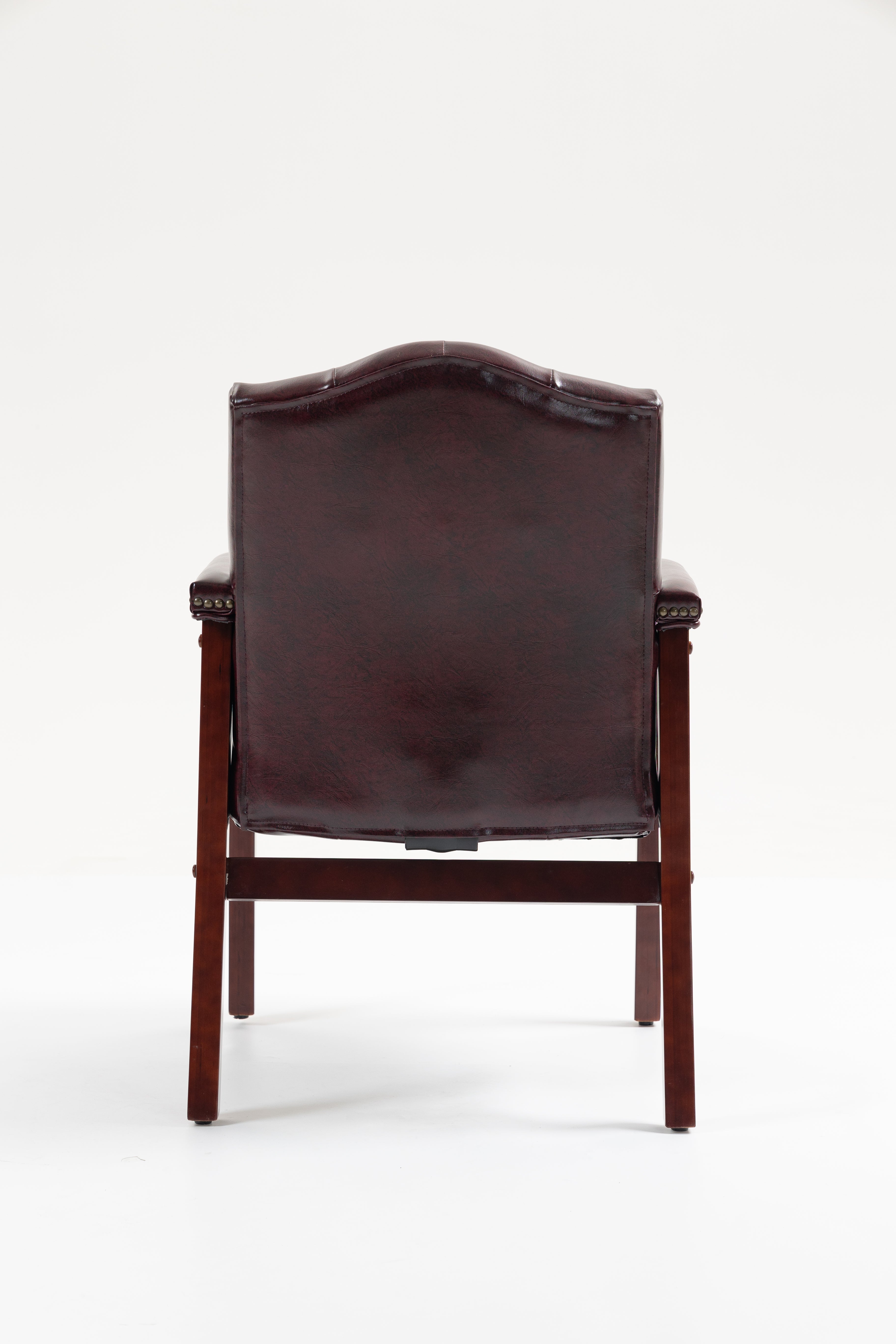 Burgundy Leather Reception Guest Chairs