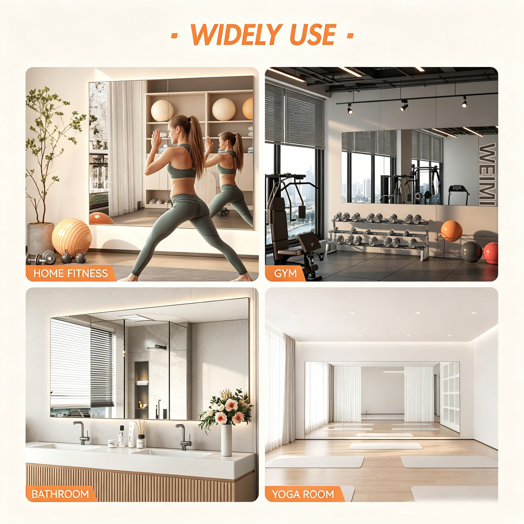 Home Gym Workout Mirror 72" L x 36" W