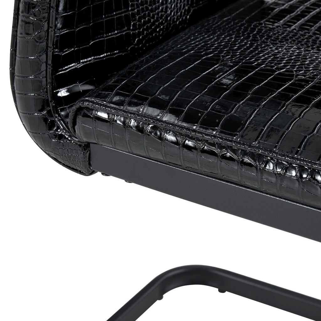 Alligator Skin Upholstered Dining Chairs
