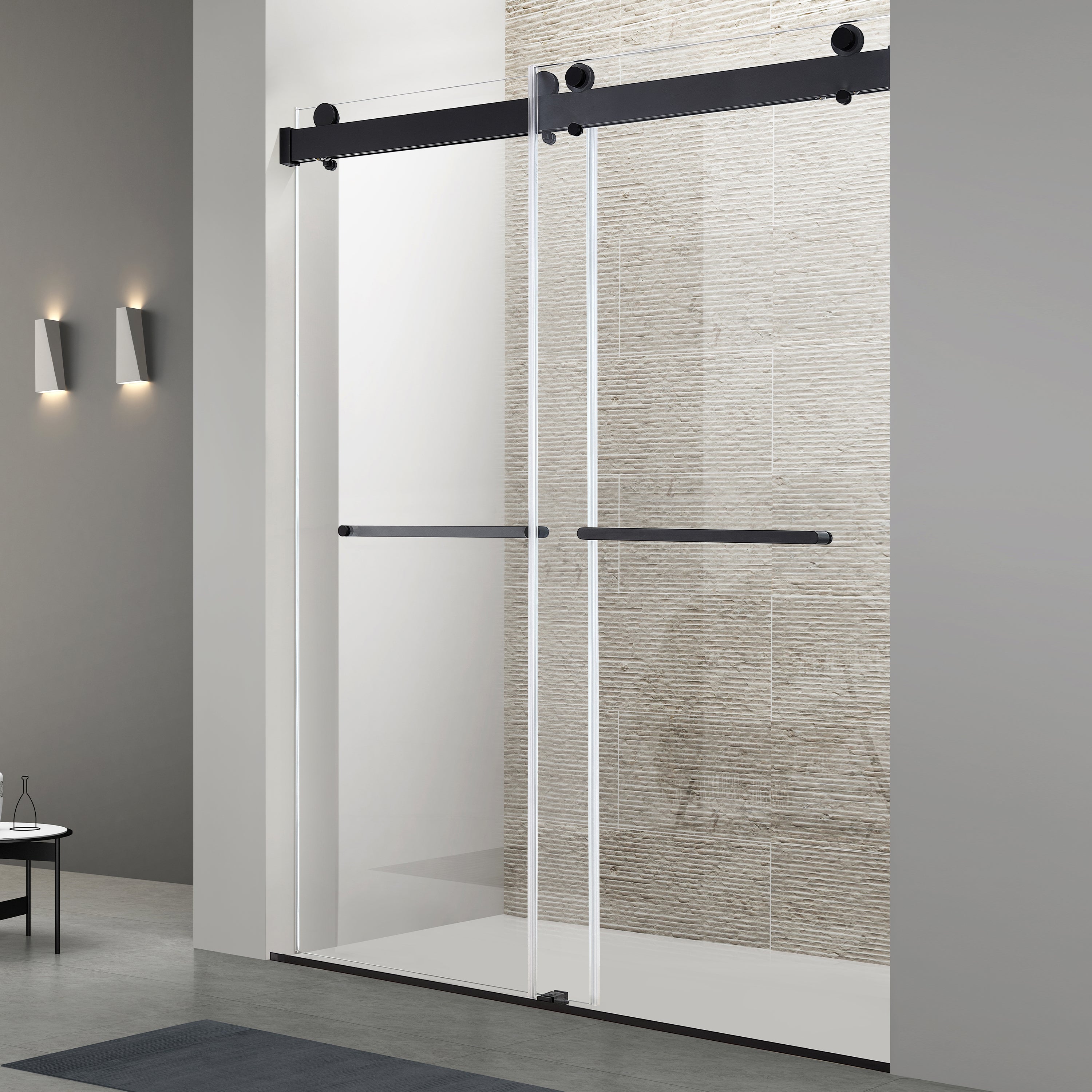48 inches x 76 inches Double Sliding Shower Door in Matte