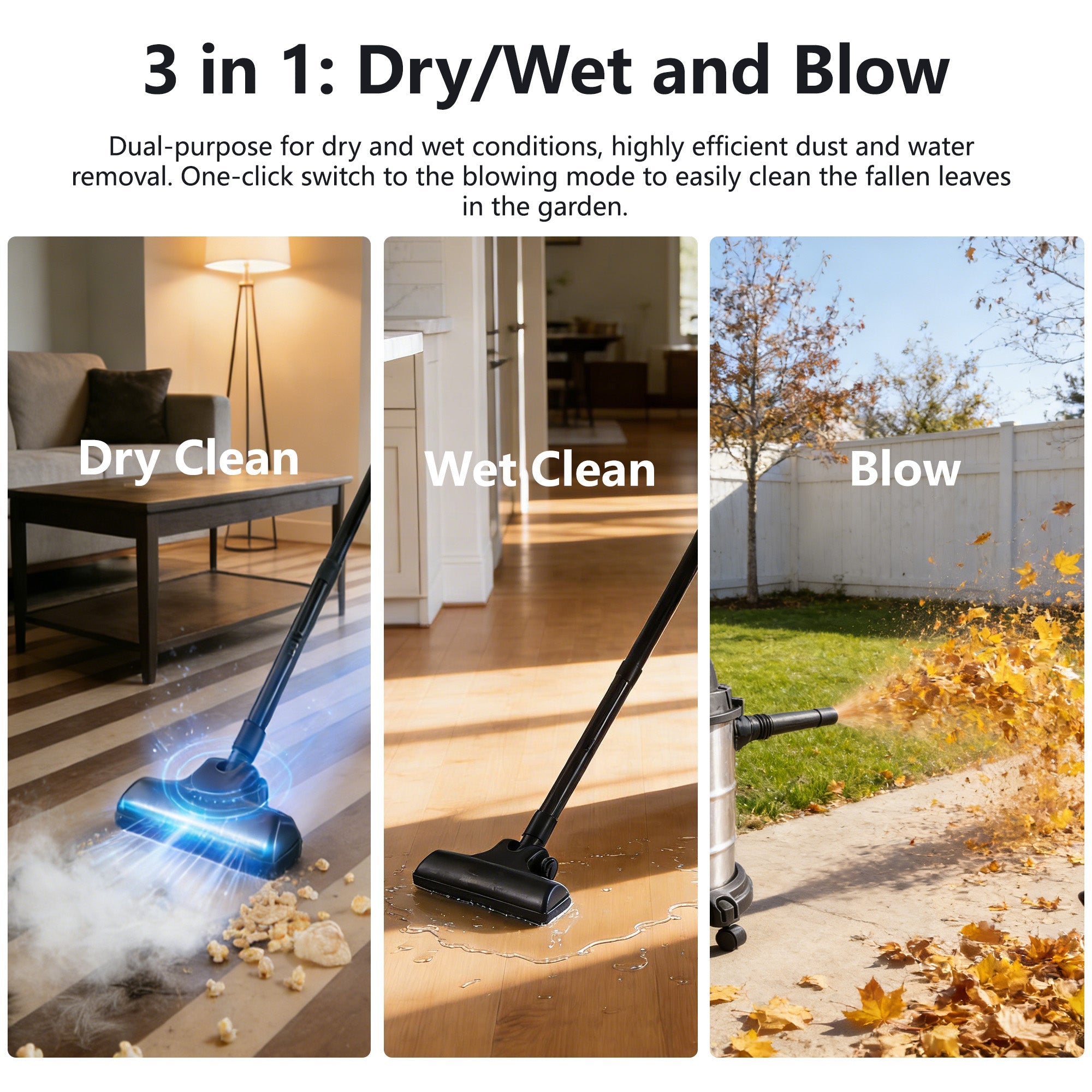 Wet Dry Vac, 5 Gallon, 4.3 Peak HP