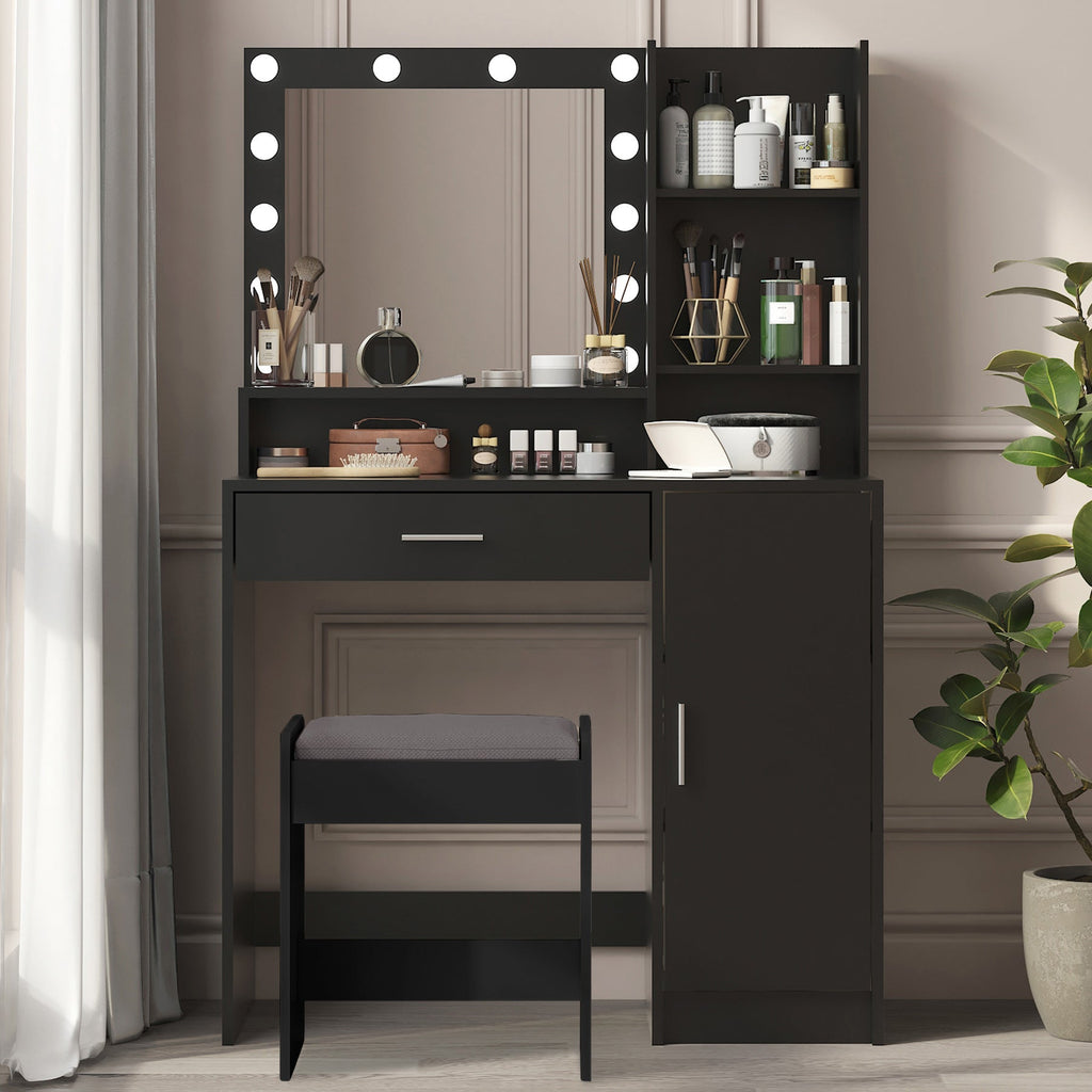 Vanity Desk with Mirror & Light