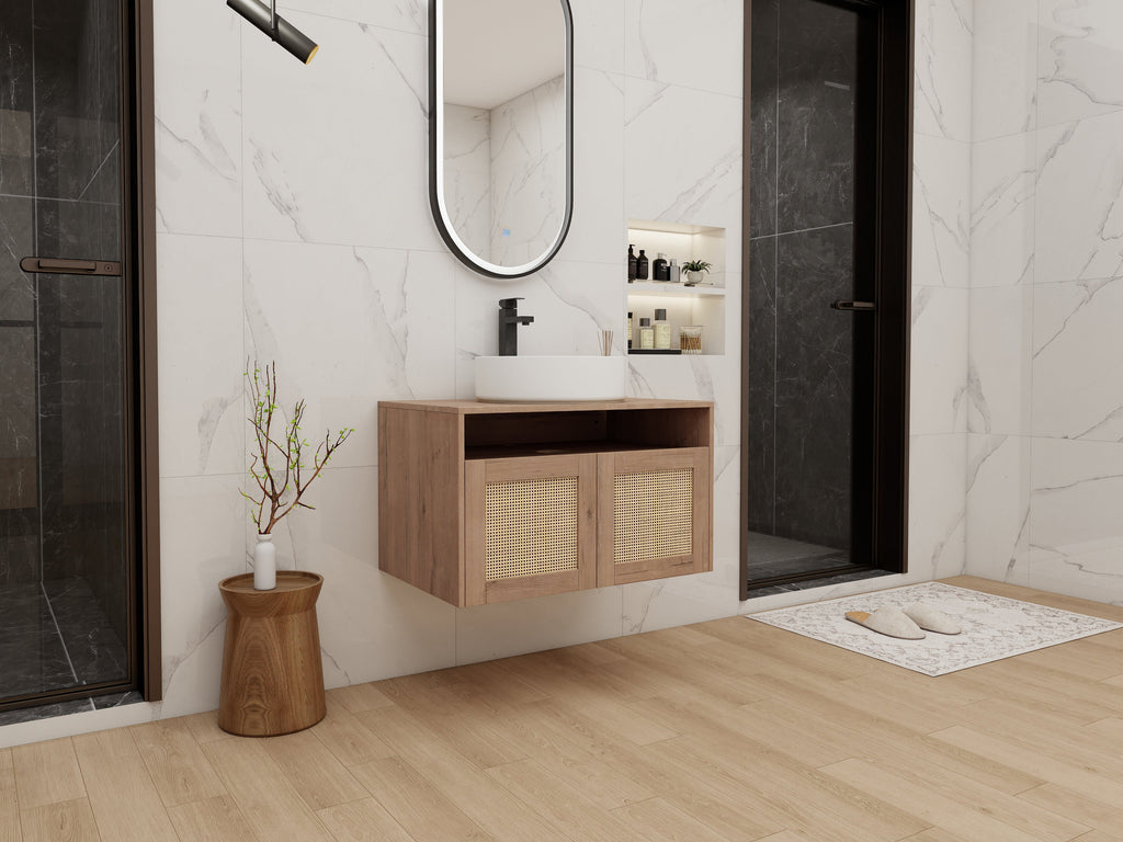 30" Bathroom Vanity with Ceramic Art Sink