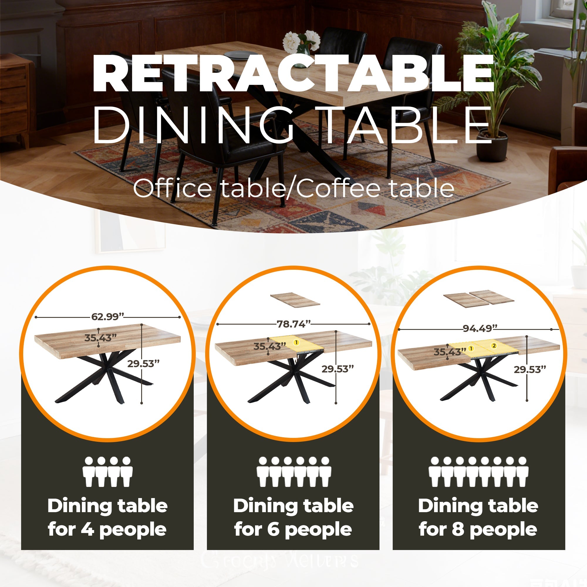 Extendable Table - Dining, Office & Coffee Use