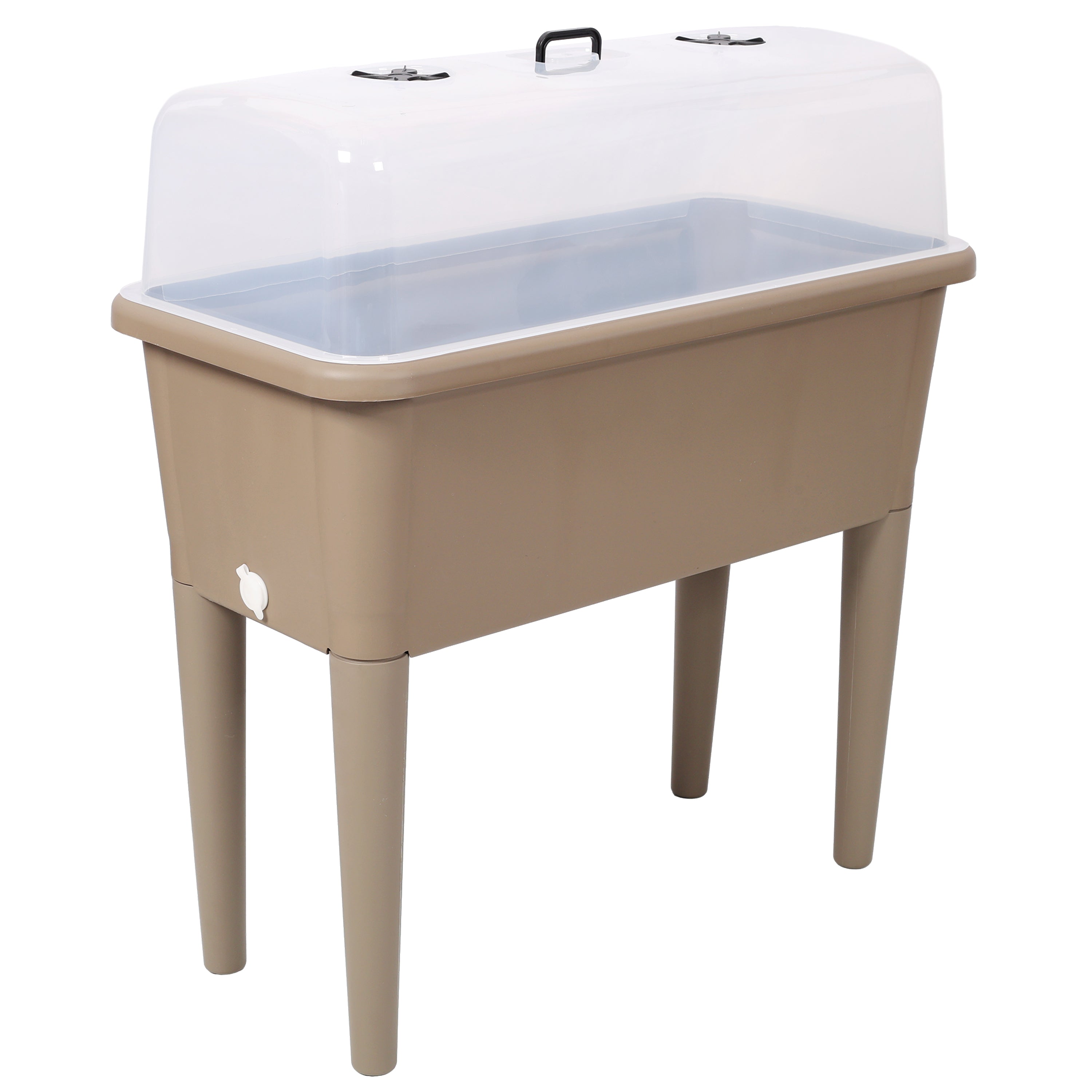 2PCS Raised Garden Bed with Ventilated Transparent Greenhouse Lid