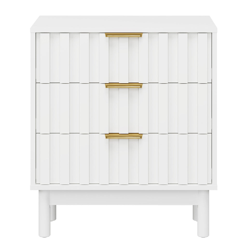 3 Drawer Dresser with Fluted Panel Design