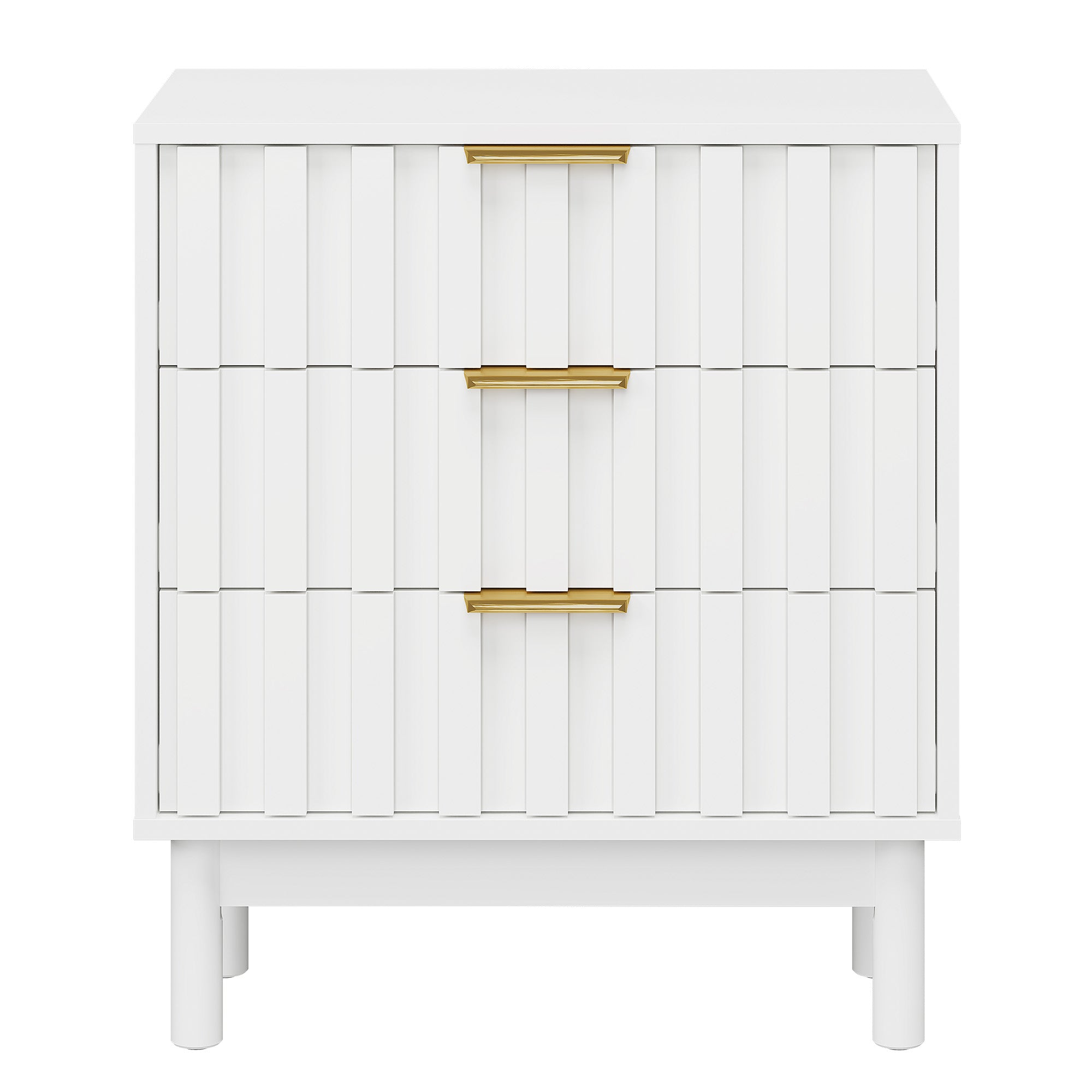 3 Drawer Dresser with Fluted Panel Design