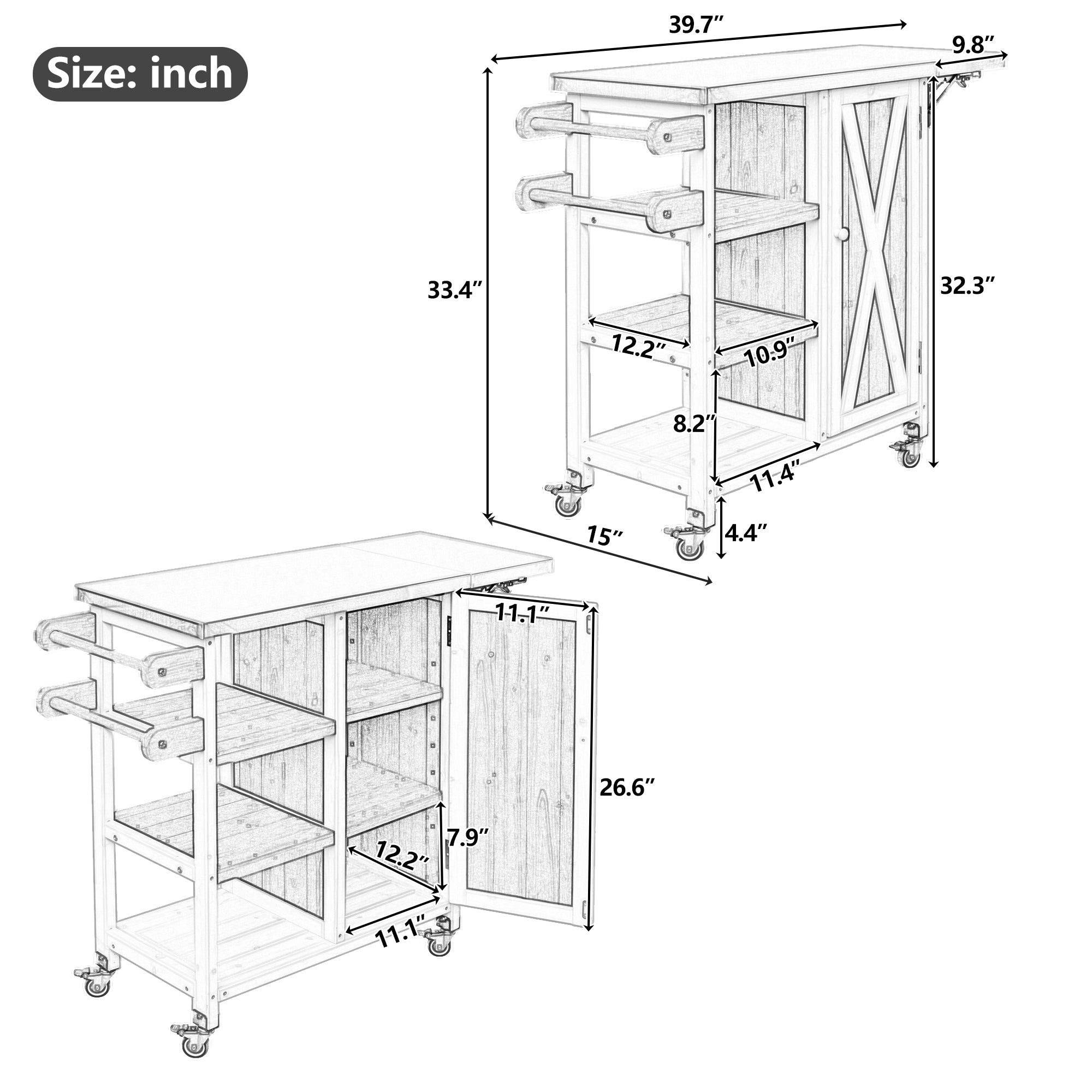 Foldable Outdoor Kitchen Island Patio Kitchen Island