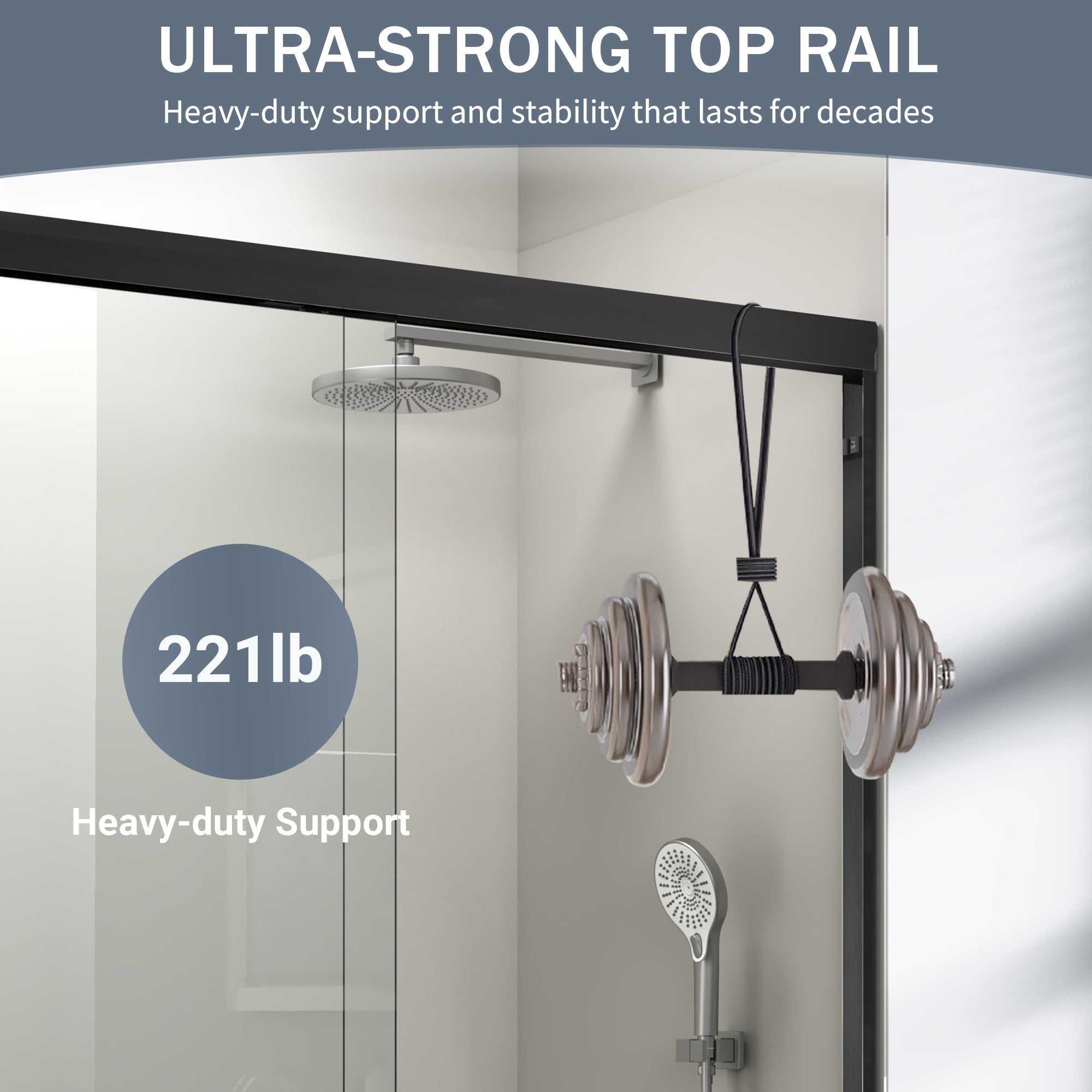 56-60 in. W x 72 in. H Double Sliding Shower Door, Semi-Frameless