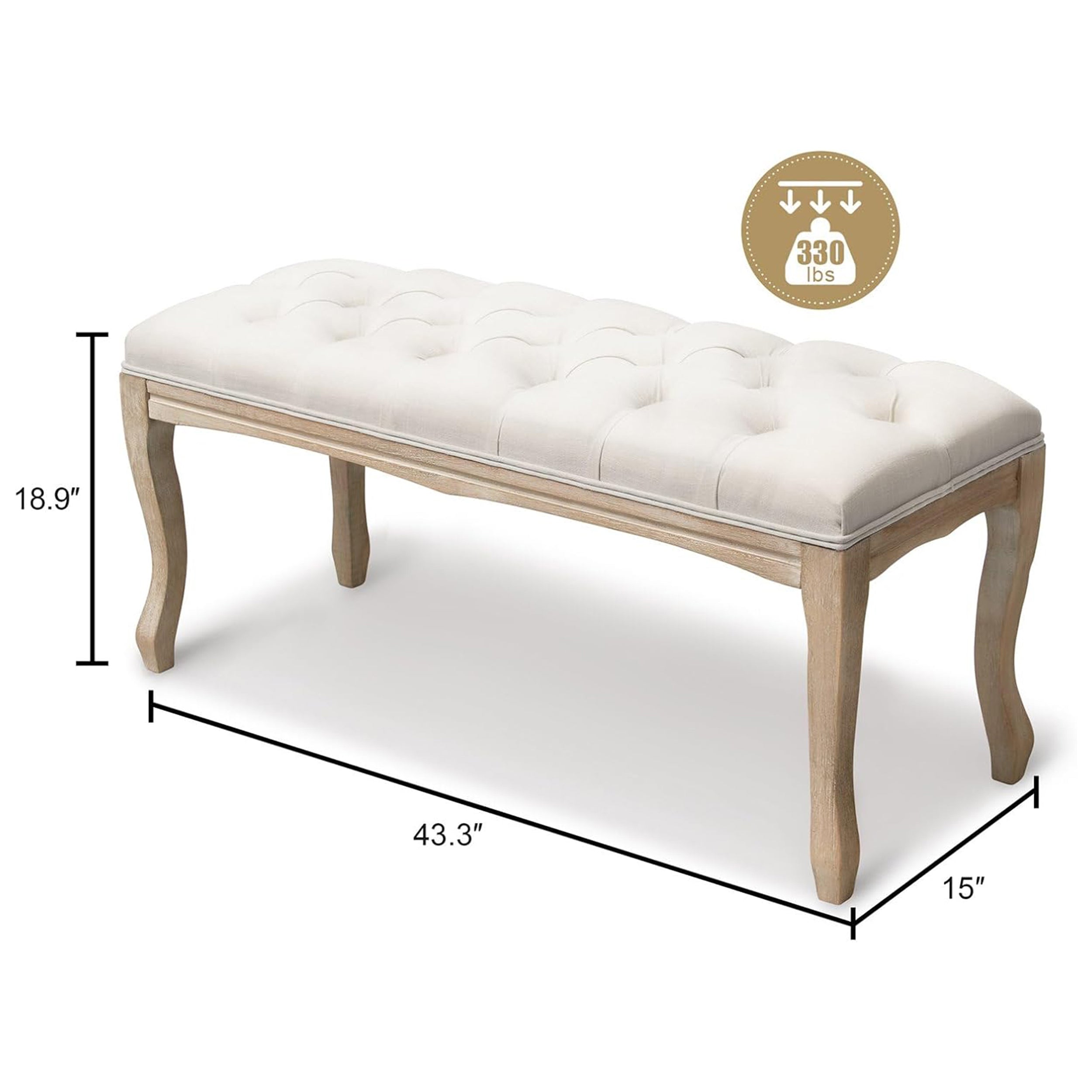 Bedroom Bench French Vintage Tufted Entryway Bench