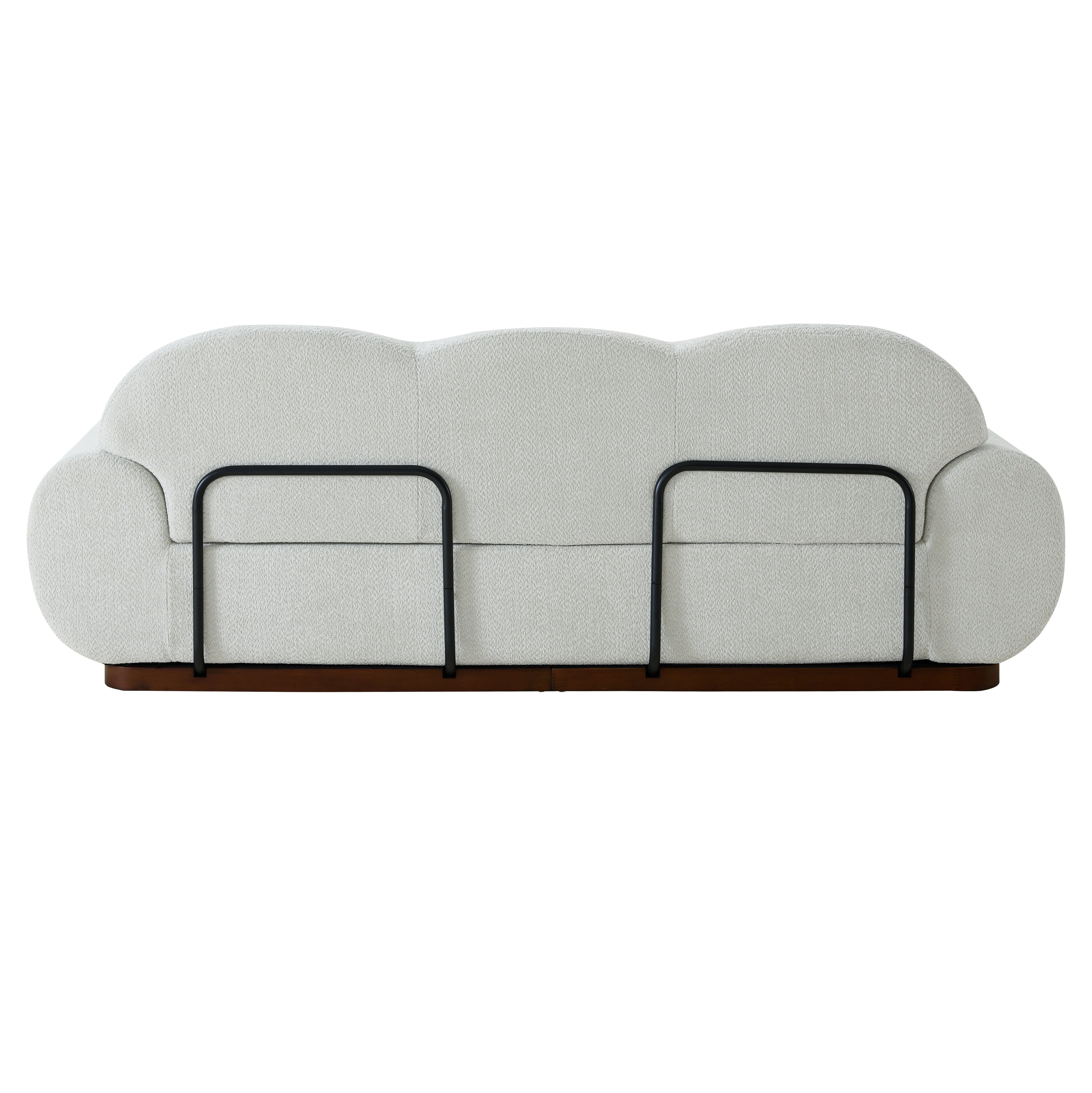 88in Round Arm Cloud Curved 3-Seater Modern Upholstered Boucle Sofa