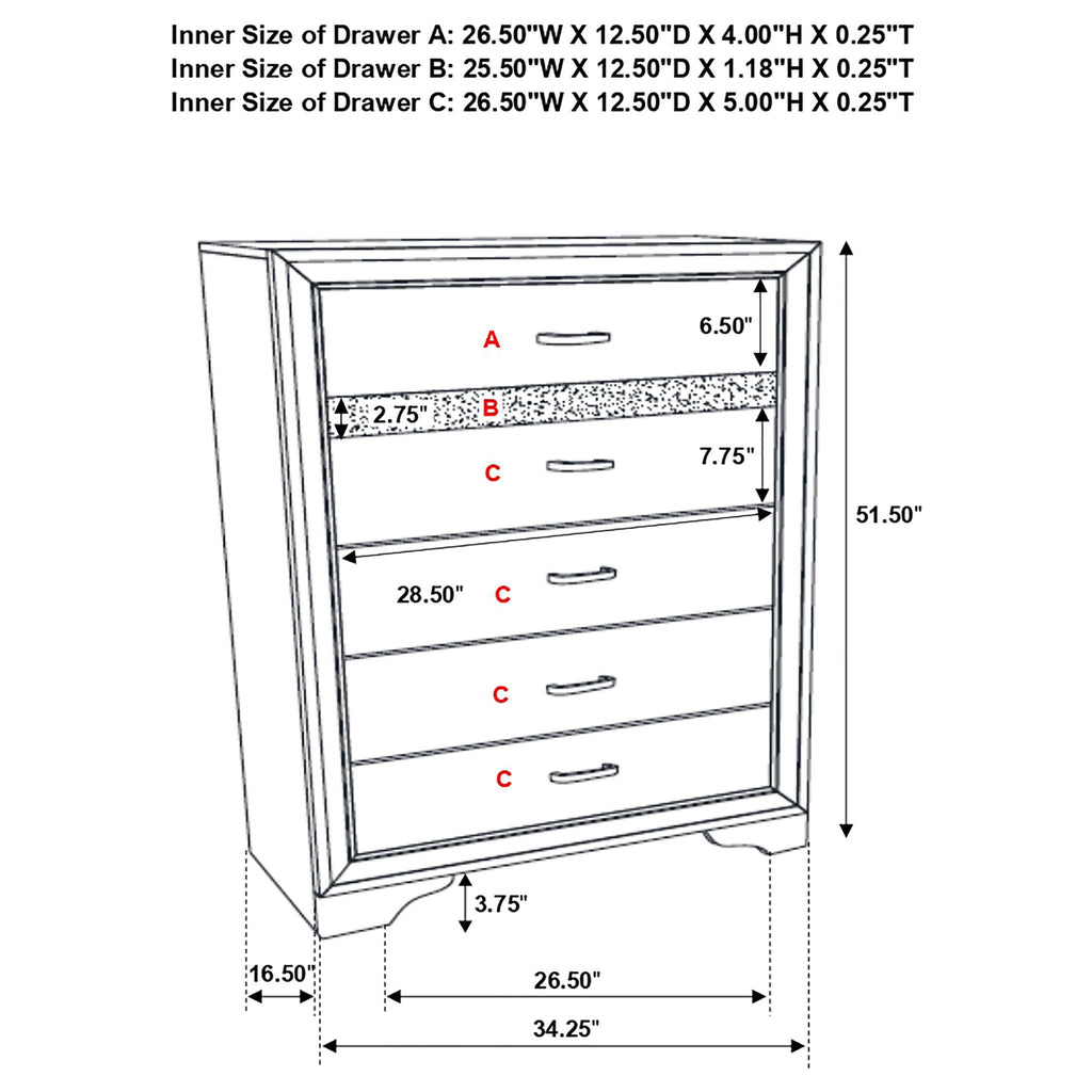 Annie - 6 Drawer Bedroom Chest