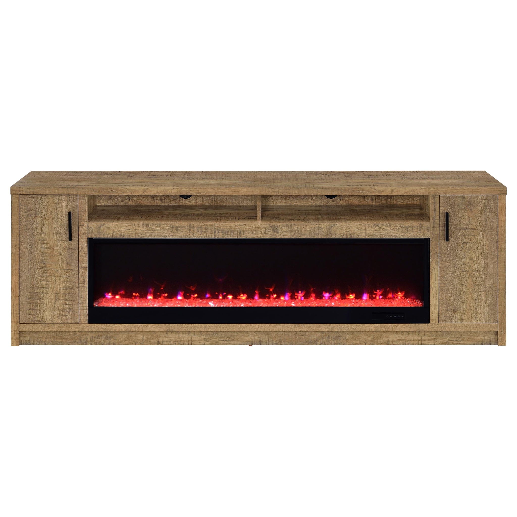 Eddy 79-inch 2-door TV Stand Fireplace Media Console Mango