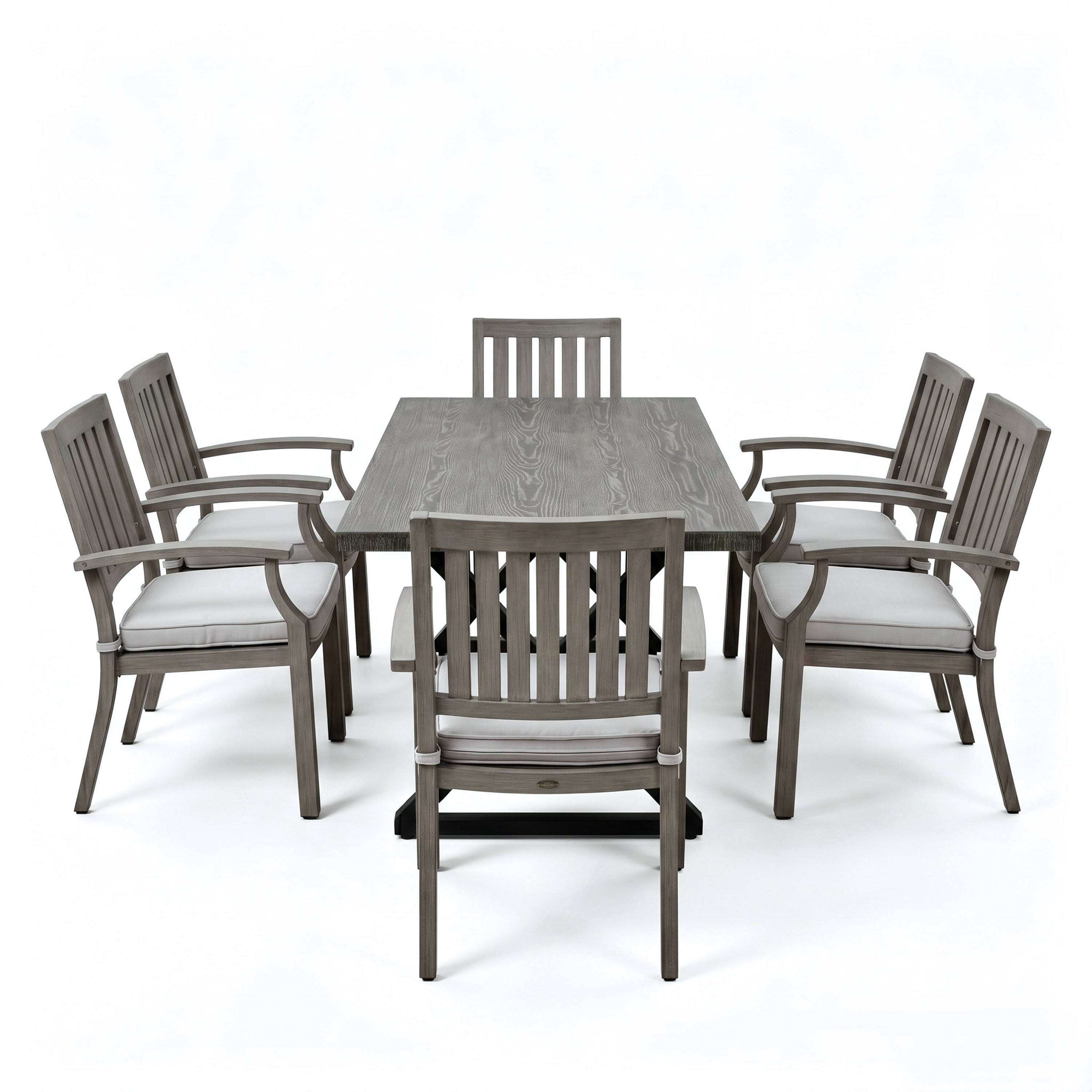 7-Piece Outdoor Dining Set with Aluminum Chairs