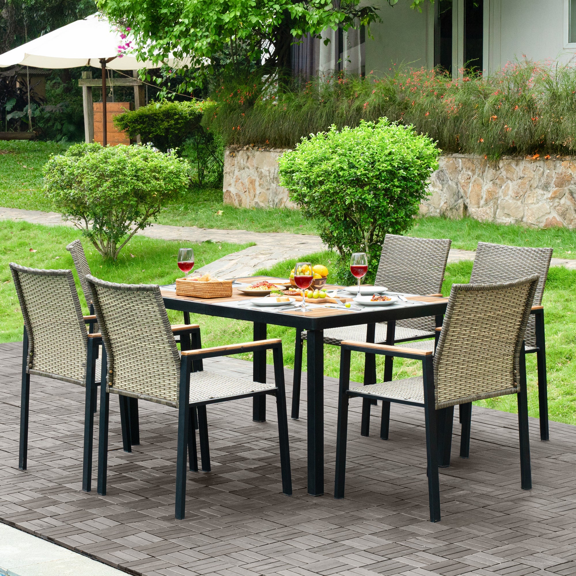 All Weather 7-Piece Patio Dining Table Set