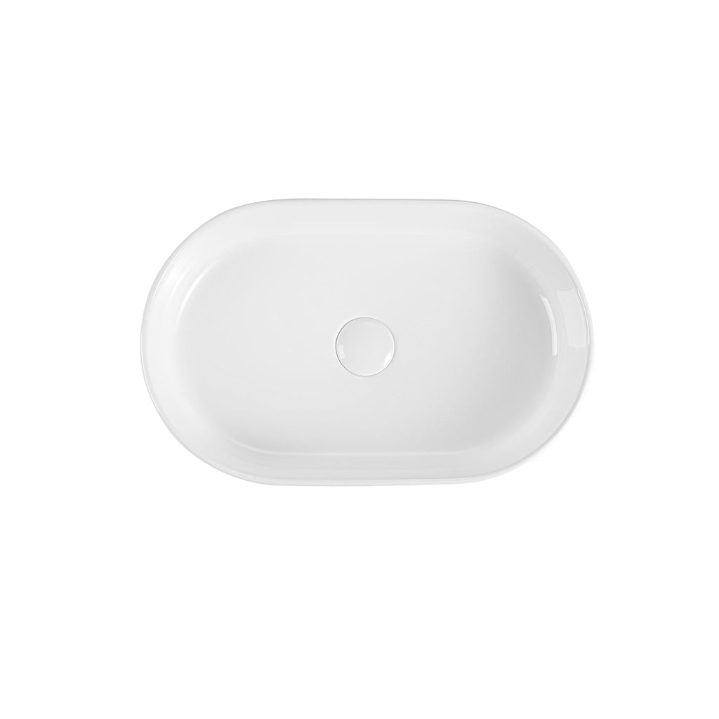 Integrated Oval Ceramic Bathroom Sink