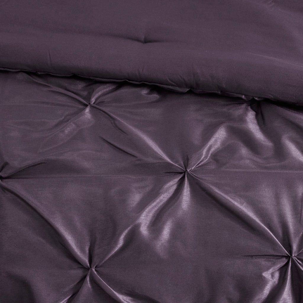 7 Piece Tufted Comforter Set Plum Queen