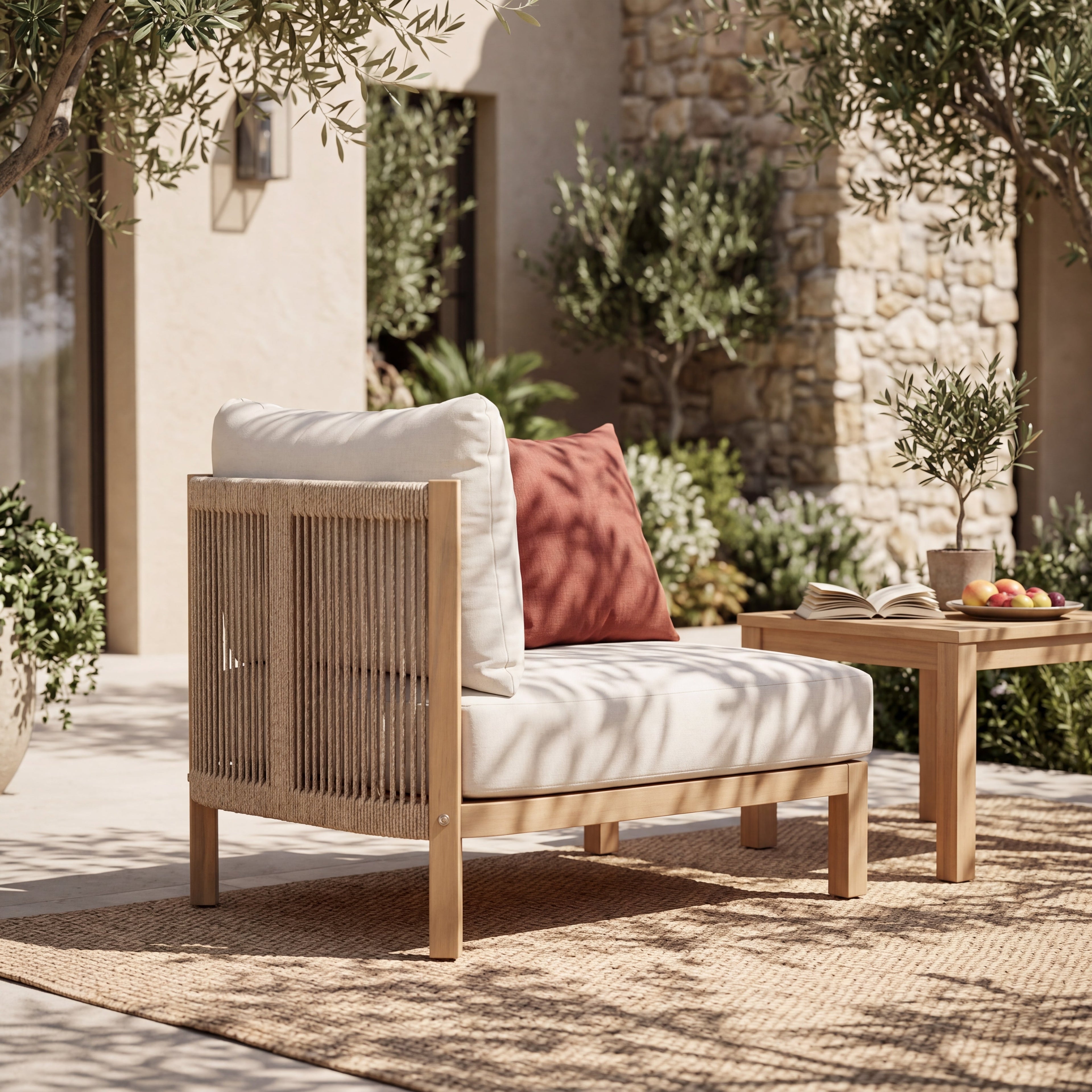 Acacia Wood Patio Furniture Club Chair
