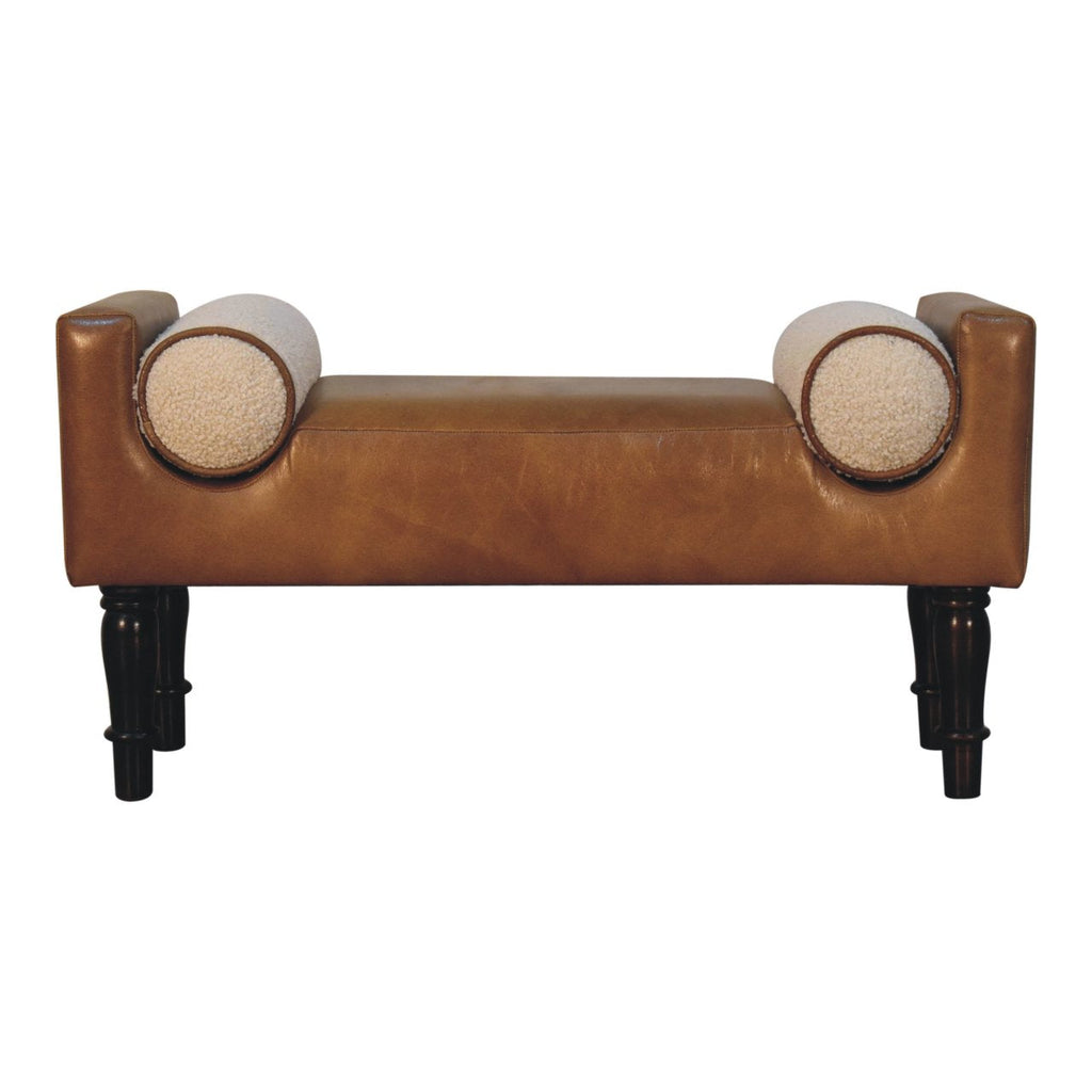 Solid Wood Chester Buffalo Bench, Upholstered