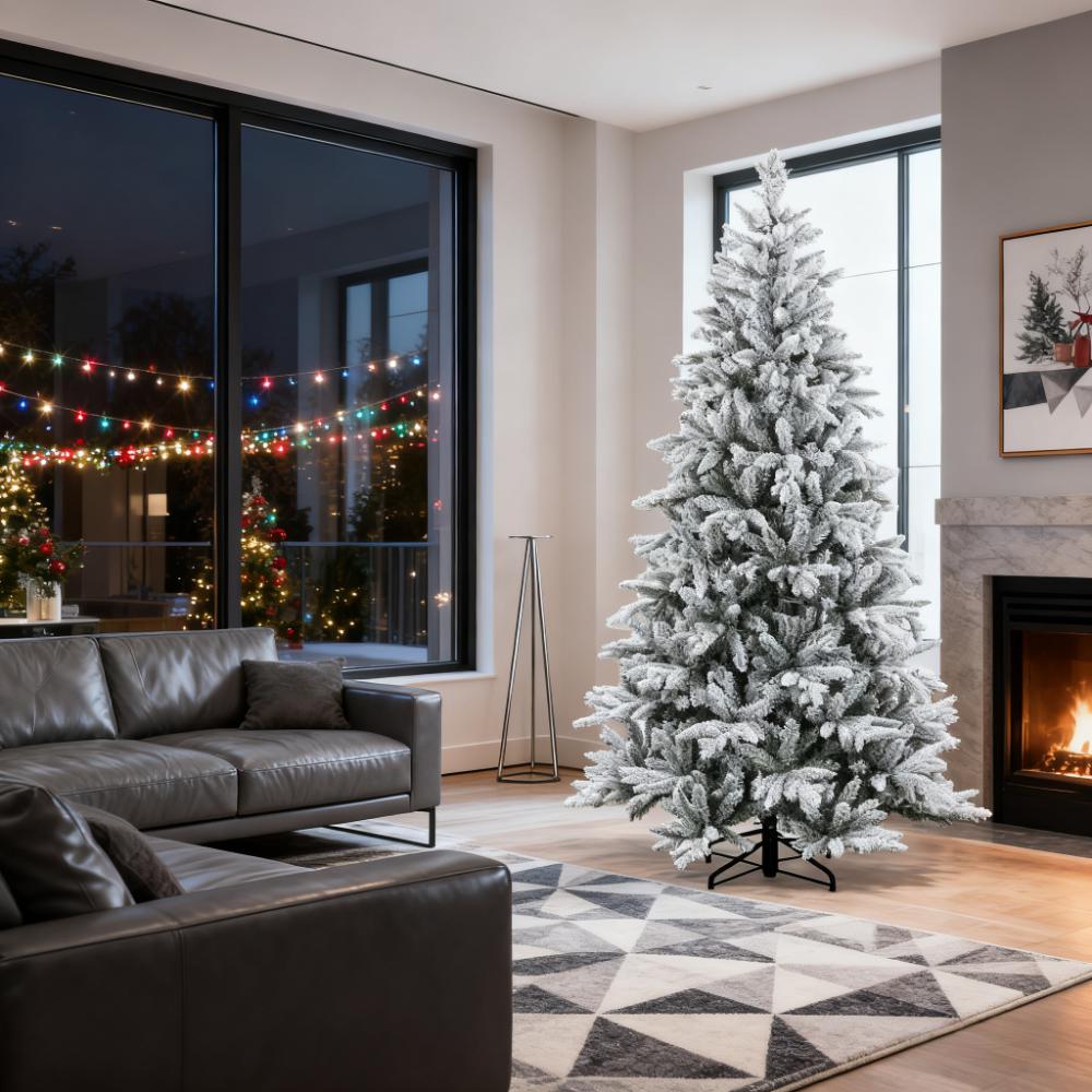 Hinged Xmas Tree - Artificial Flocked Christmas Tree