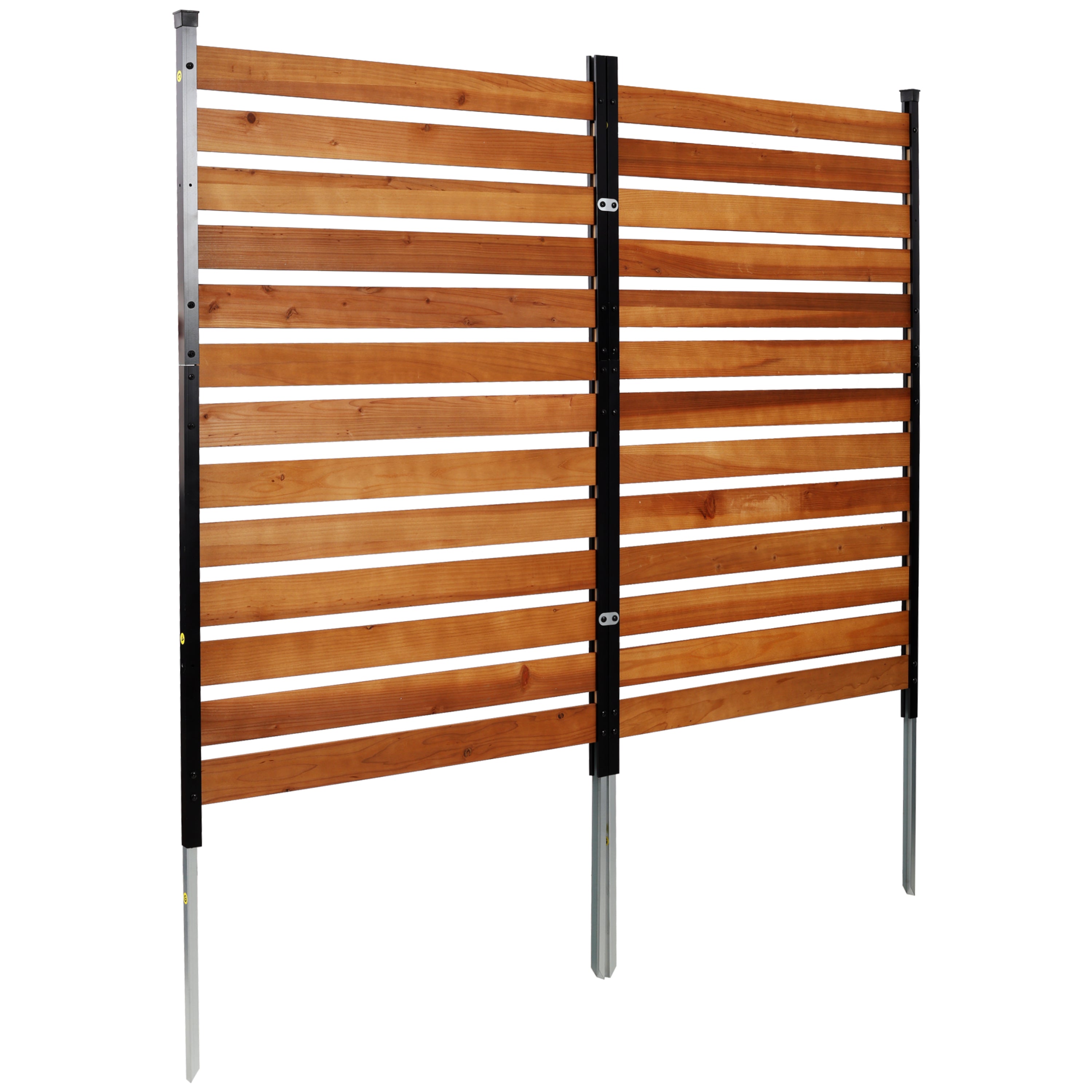 Air Conditioner Fence, 60in H x 38in W (2-Panel) Wood Fence Panels with Metal Stakes