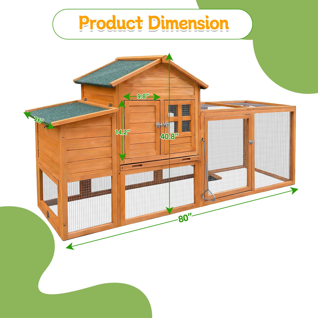 80" Chicken Coop with Nest Box