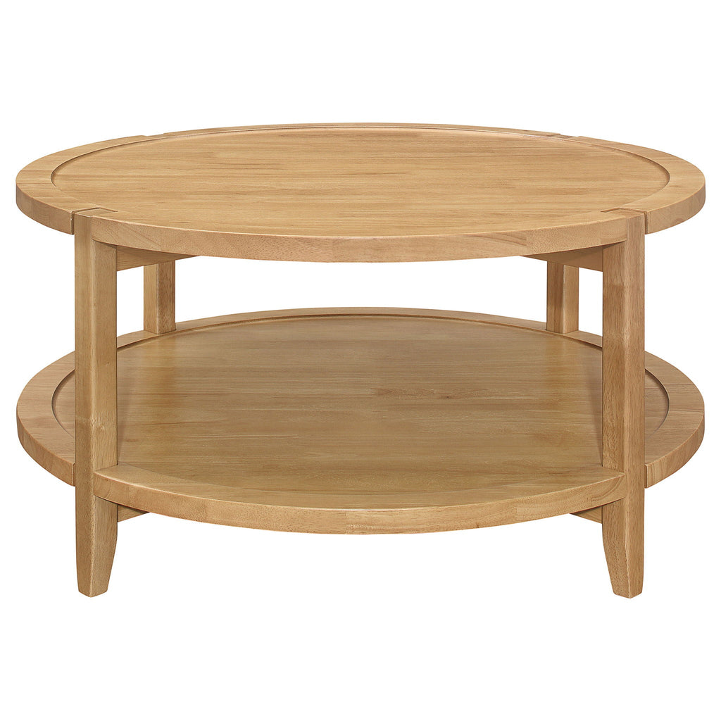 Elliott - 2 Piece Round Coffee And End Table Set - Maple