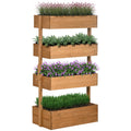 Outsunny Vertical Garden Planter - Wooden 4 Tier Planter Box
