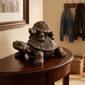 Vintage Bronze Stacked Turtle Statue